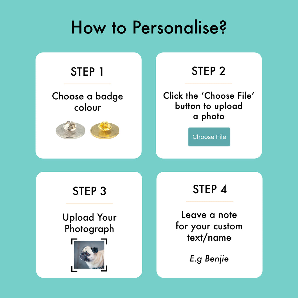 Personalised Pet Photo Lapel Pin Badge
