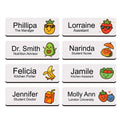 Personalised Nutritionist Fruit Icon Name Badge 2.5 x 7.5cm