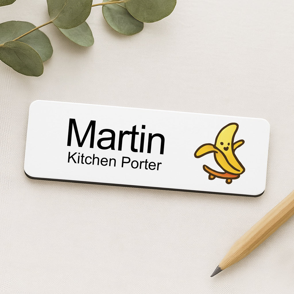 Personalised Nutritionist Fruit Icon Name Badge 2.5 x 7.5cm
