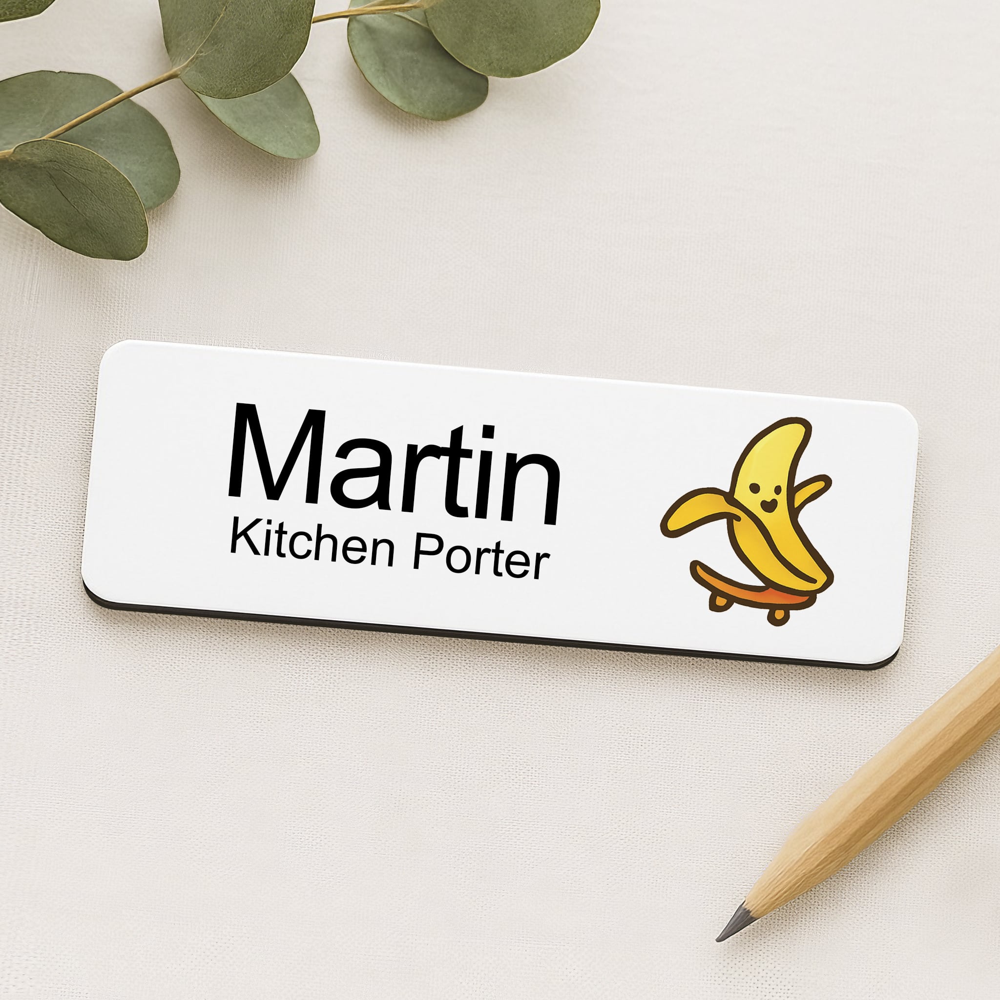 Personalised Nutritionist Fruit Icon Name Badge 2.5 x 7.5cm