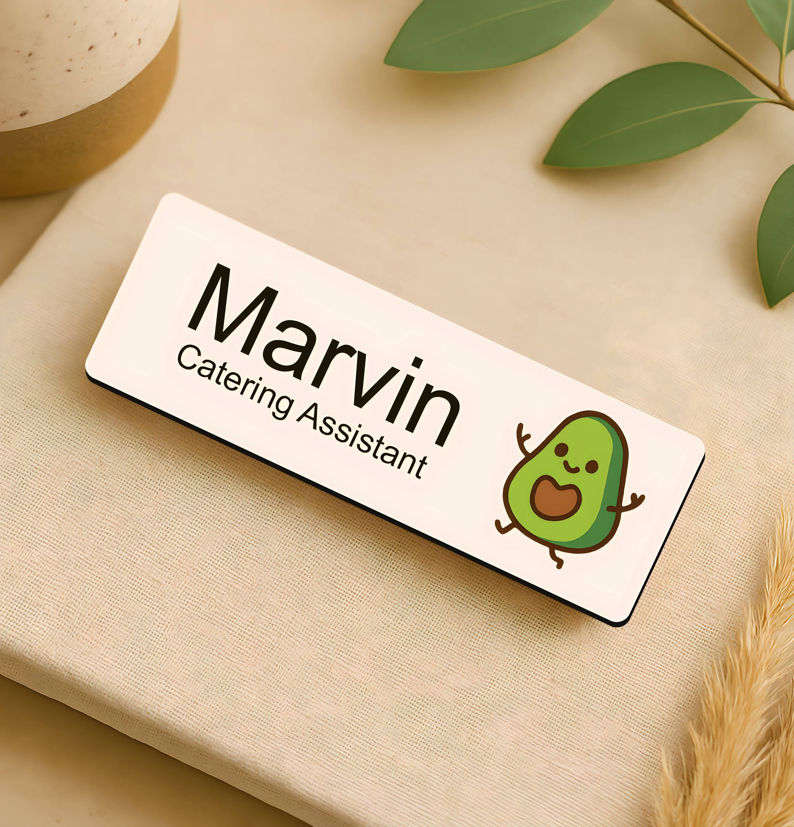 Personalised Nutritionist Fruit Icon Name Badge 2.5 x 7.5cm