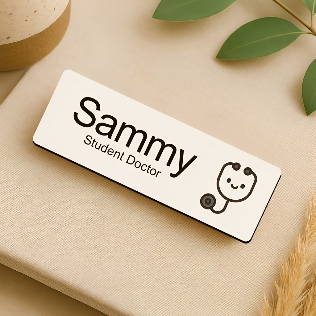 Personalised Nurse & Doctors Name Badge 2.5 x 7.5cm