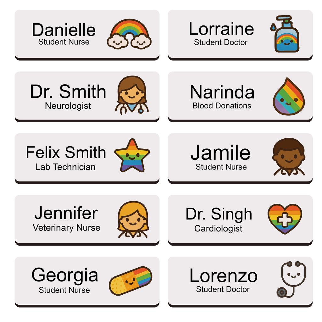 Personalised Nurse & Doctors Name Badge 2.5 x 7.5cm