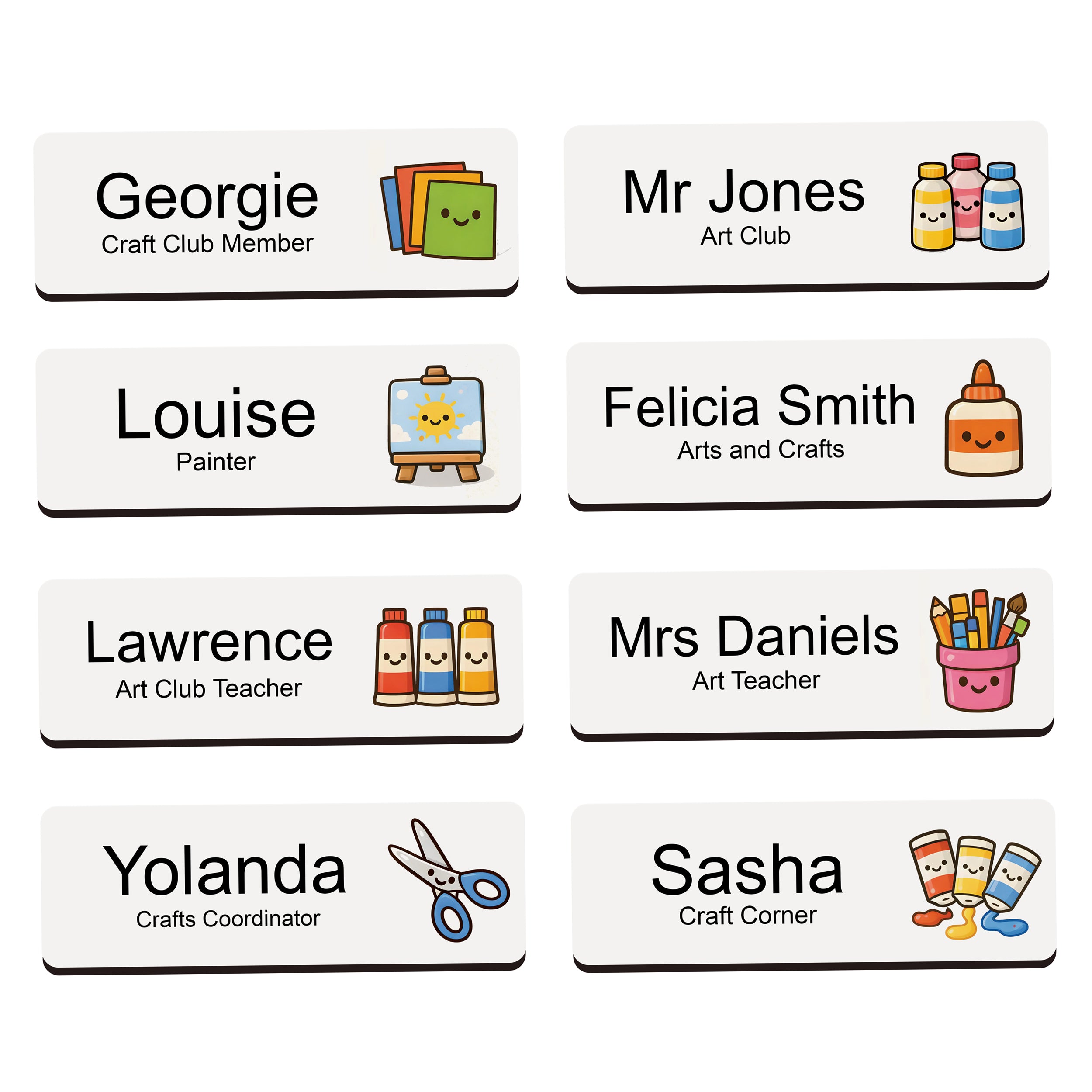Personalised Art Themed Name Badge 2.5 x 7.5cm