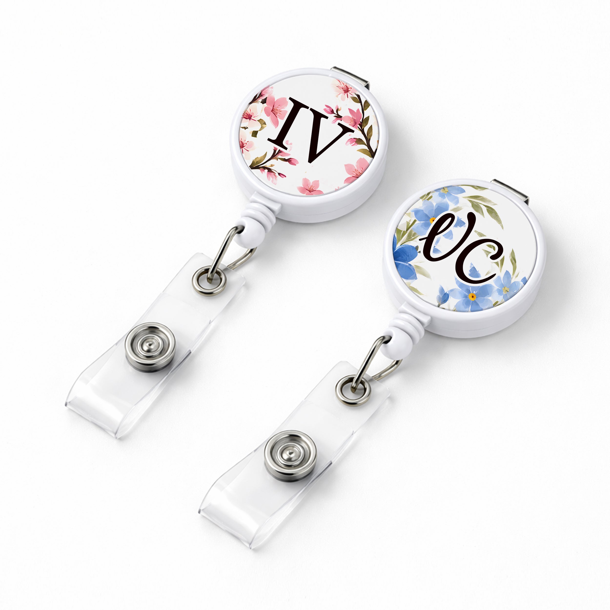 Personalised Floral Badge Reel