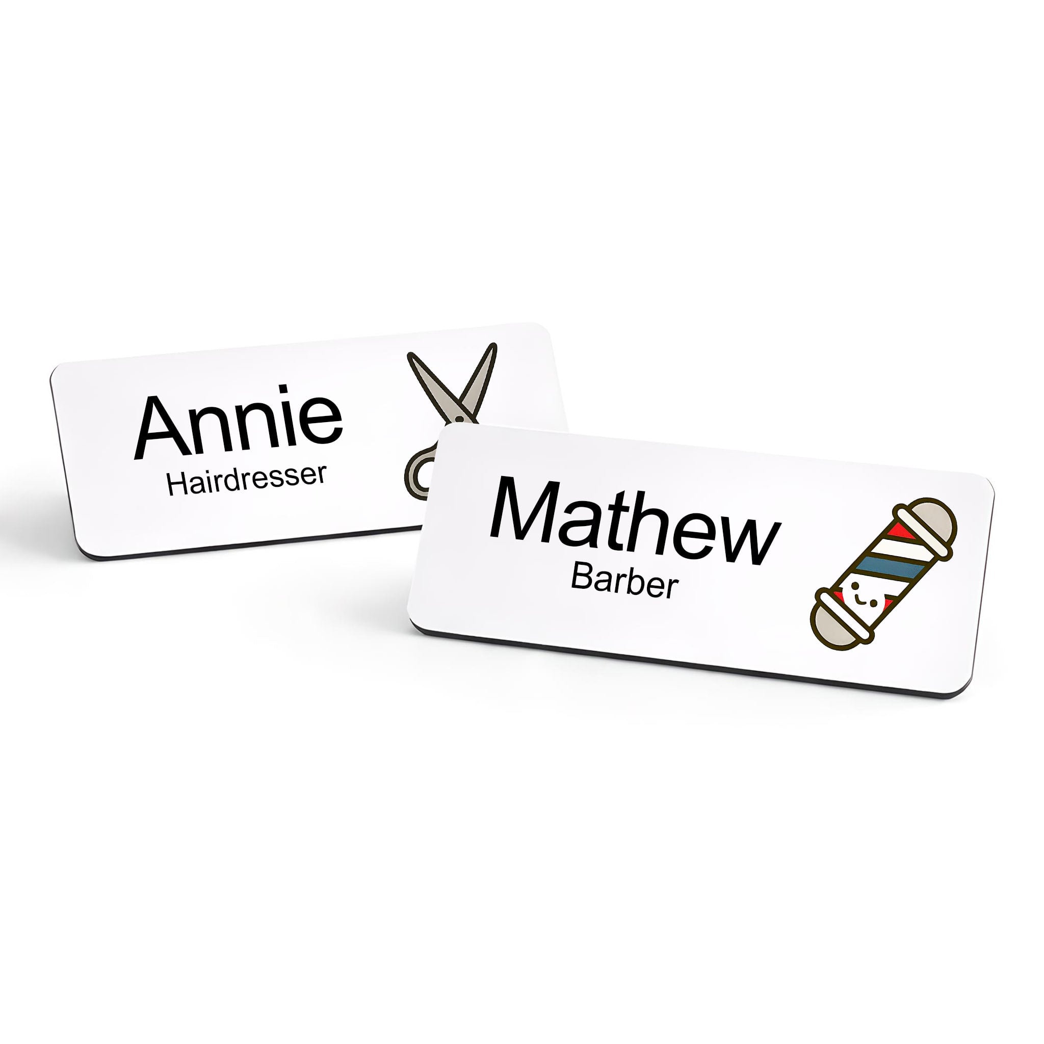 Personalised Barber & Hairdresser Name Badge 2.5 x 7.5cm
