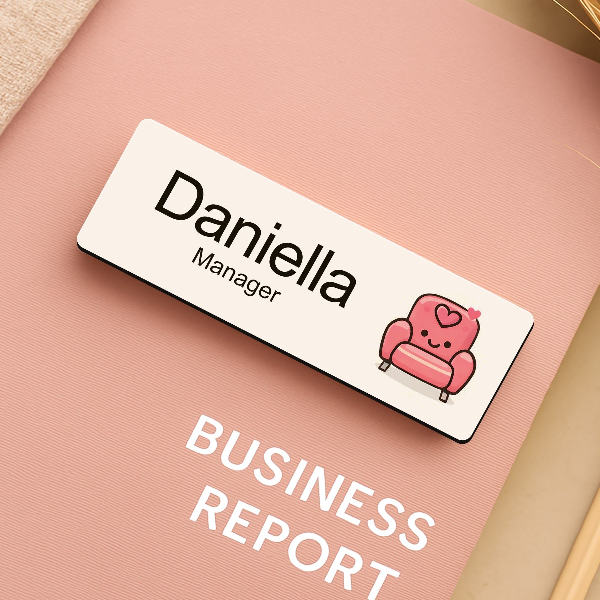Personalised Barber & Hairdresser Name Badge 2.5 x 7.5cm