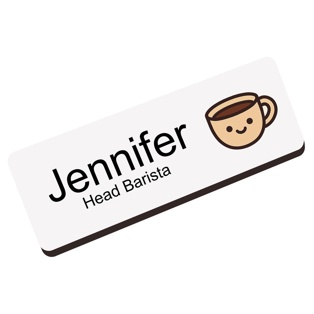 Personalised Cafe Staff Name Badge 2.5 x 7.5cm