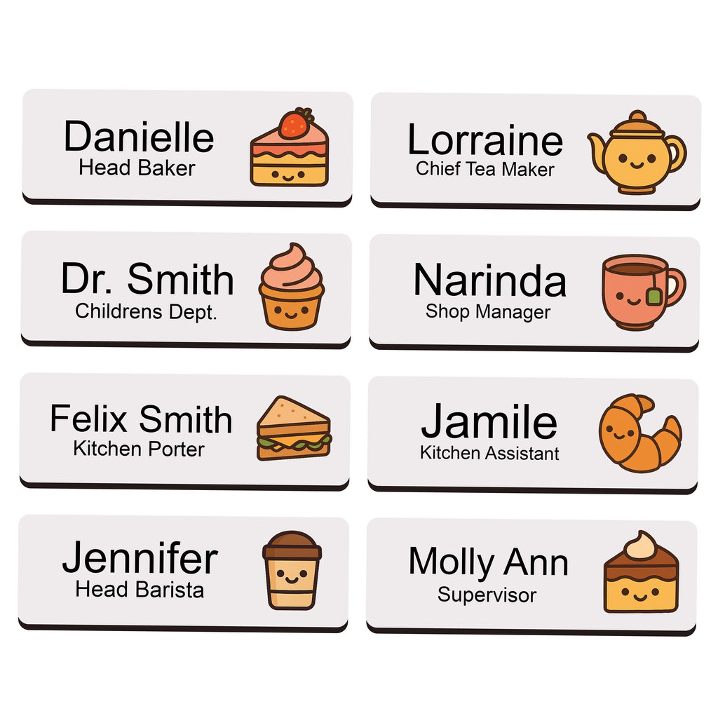 Personalised Cafe Staff Name Badge 2.5 x 7.5cm