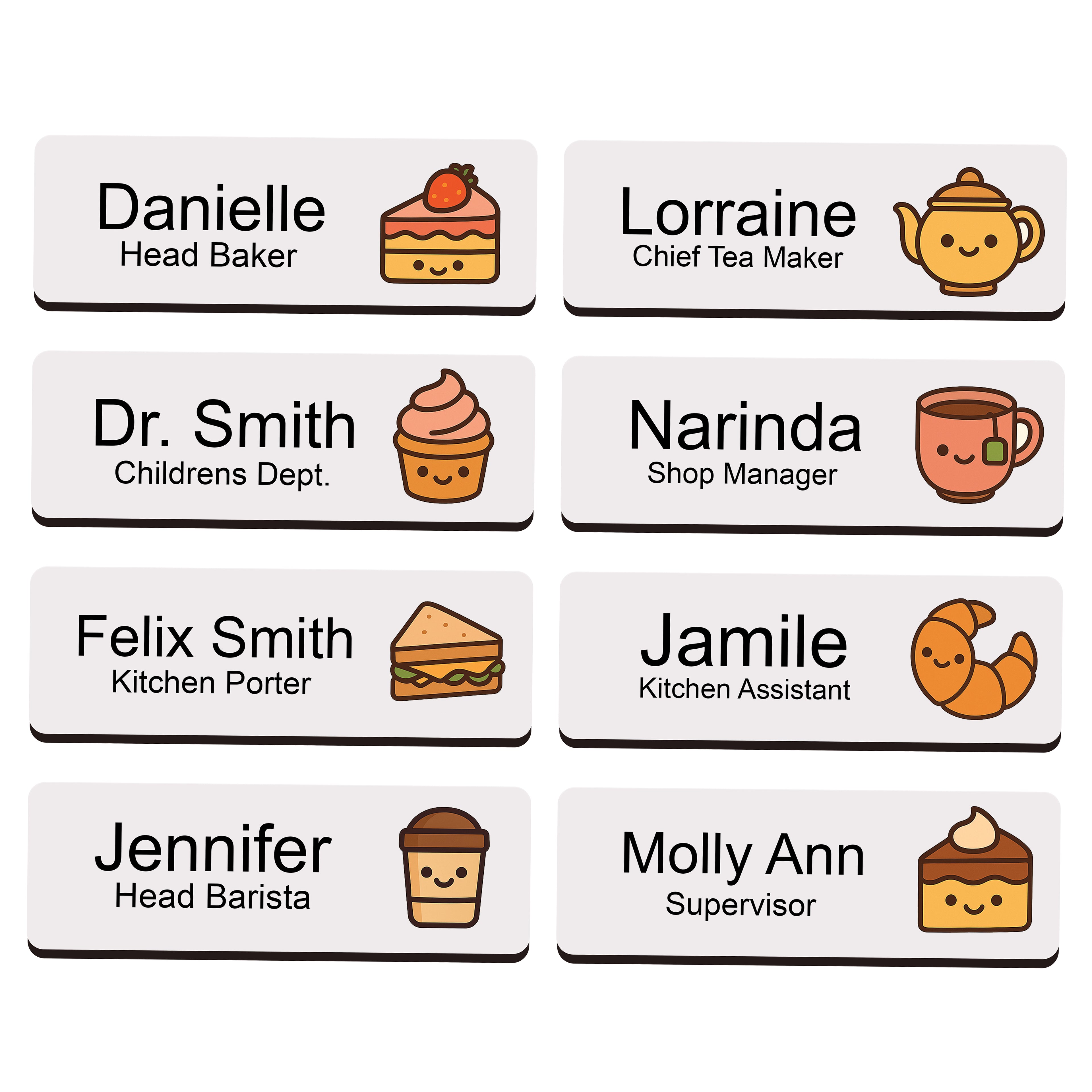 Personalised Cafe Staff Name Badge 2.5 x 7.5cm