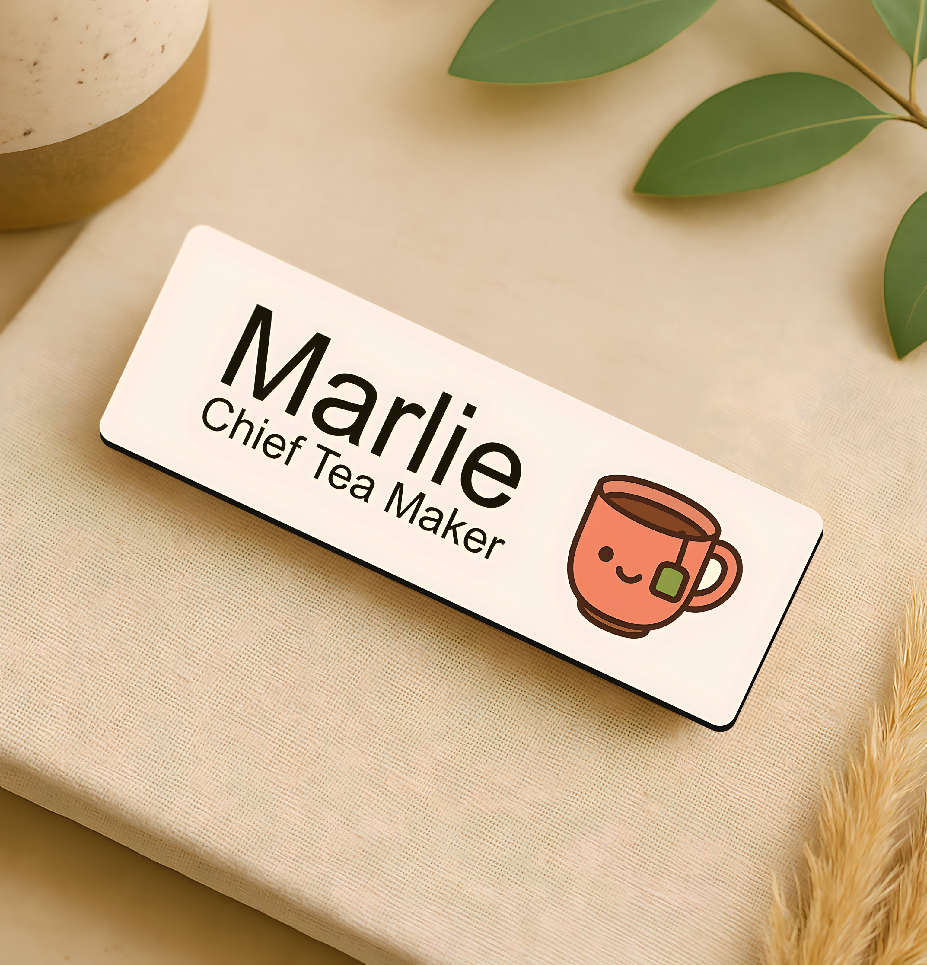 Personalised Cafe Staff Name Badge 2.5 x 7.5cm