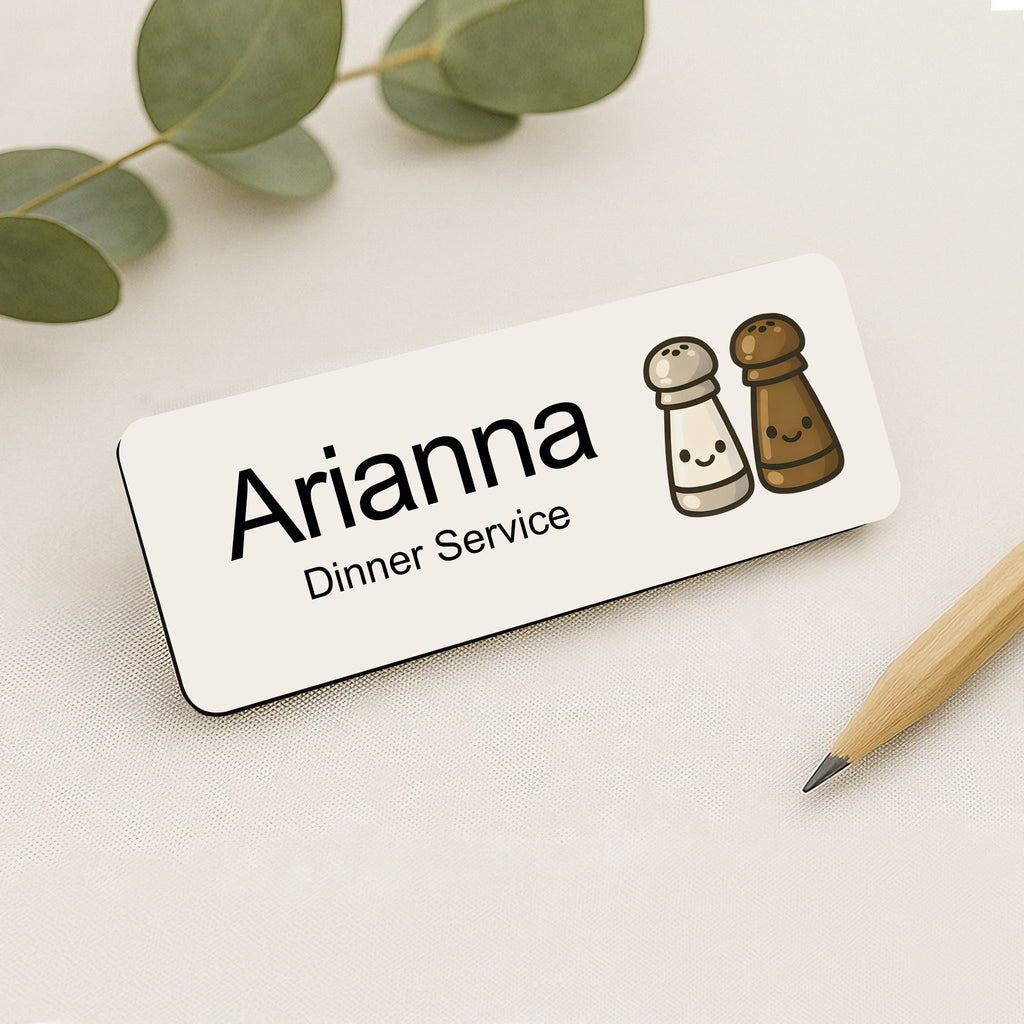 Personalised Restaurant & Bar Staff Name Badge 2.5 x 7.5cm