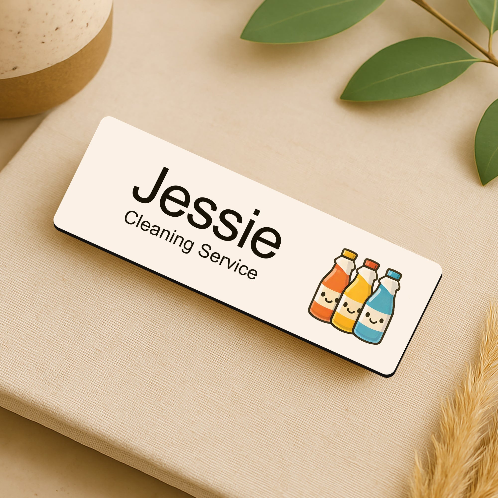 Personalised Cleaner Name Badge 2.5 x 7.5cm