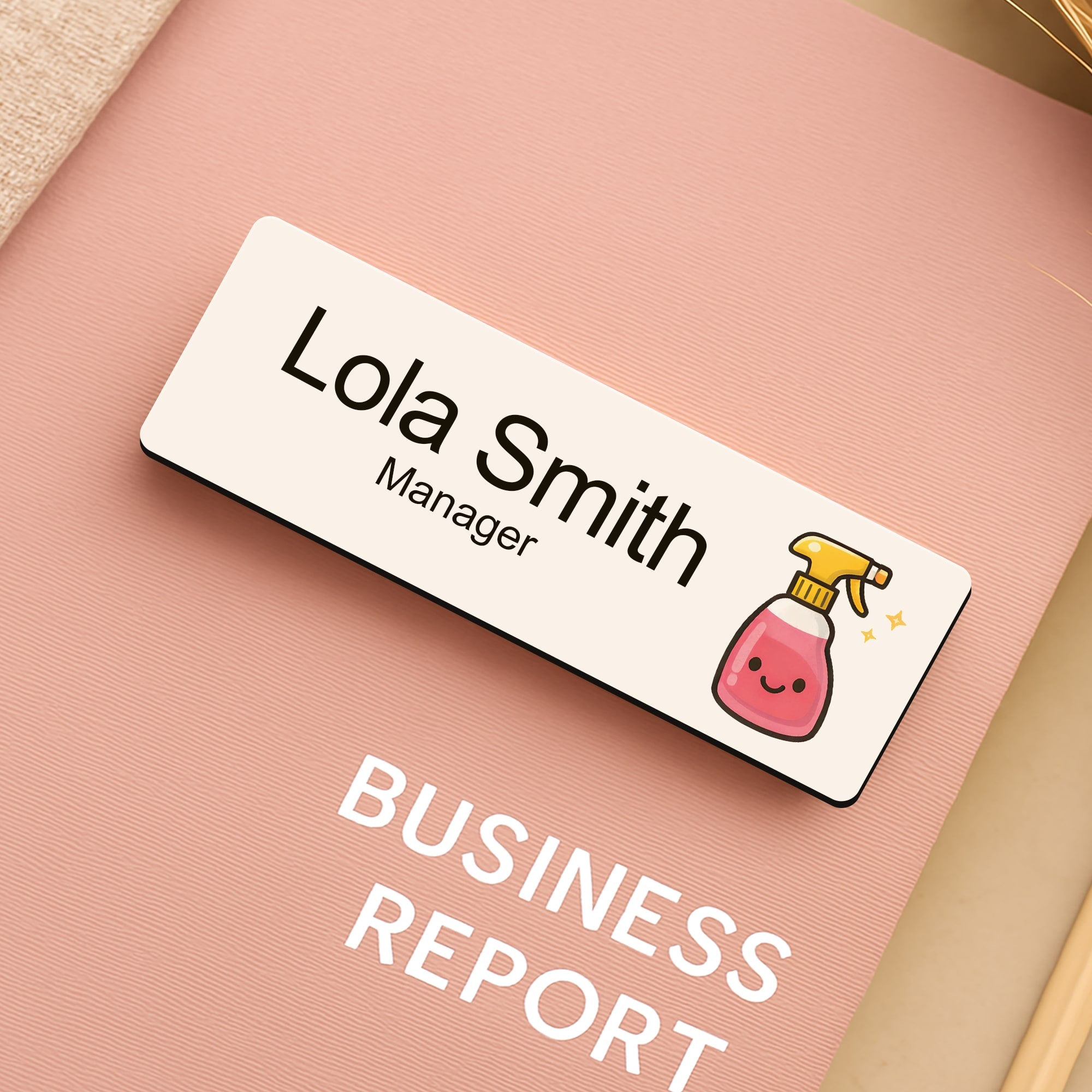 Personalised Cleaner Name Badge 2.5 x 7.5cm