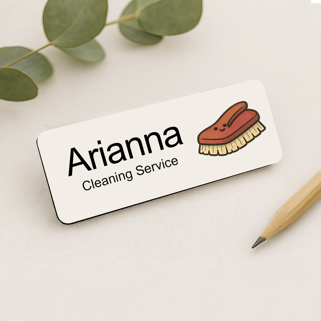 Personalised Cleaner Name Badge 2.5 x 7.5cm