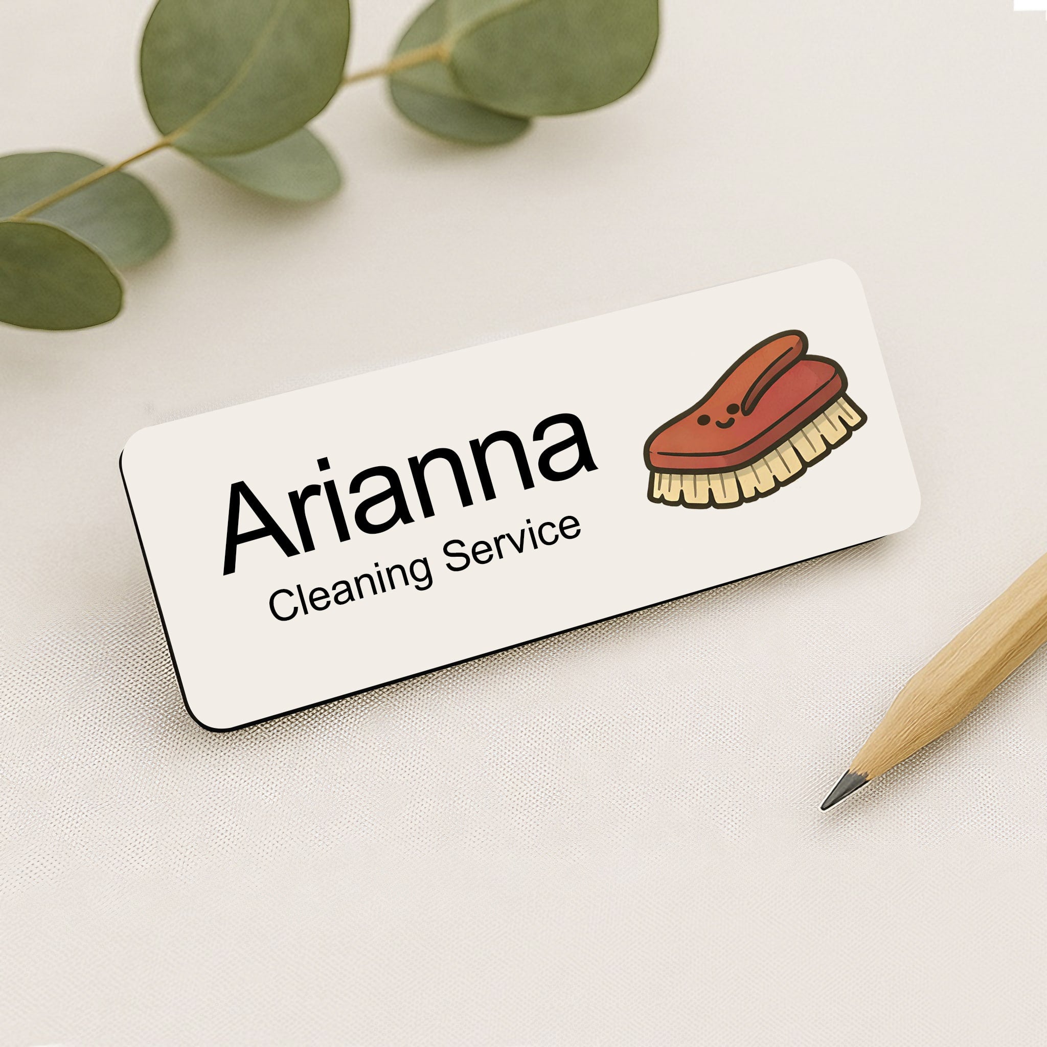 Personalised Cleaner Name Badge 2.5 x 7.5cm