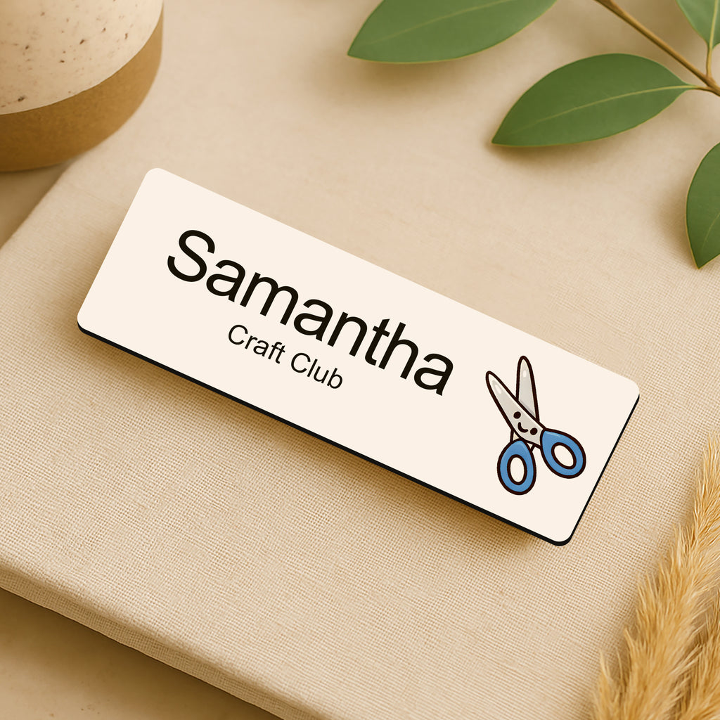 Personalised Art Themed Name Badge 2.5 x 7.5cm