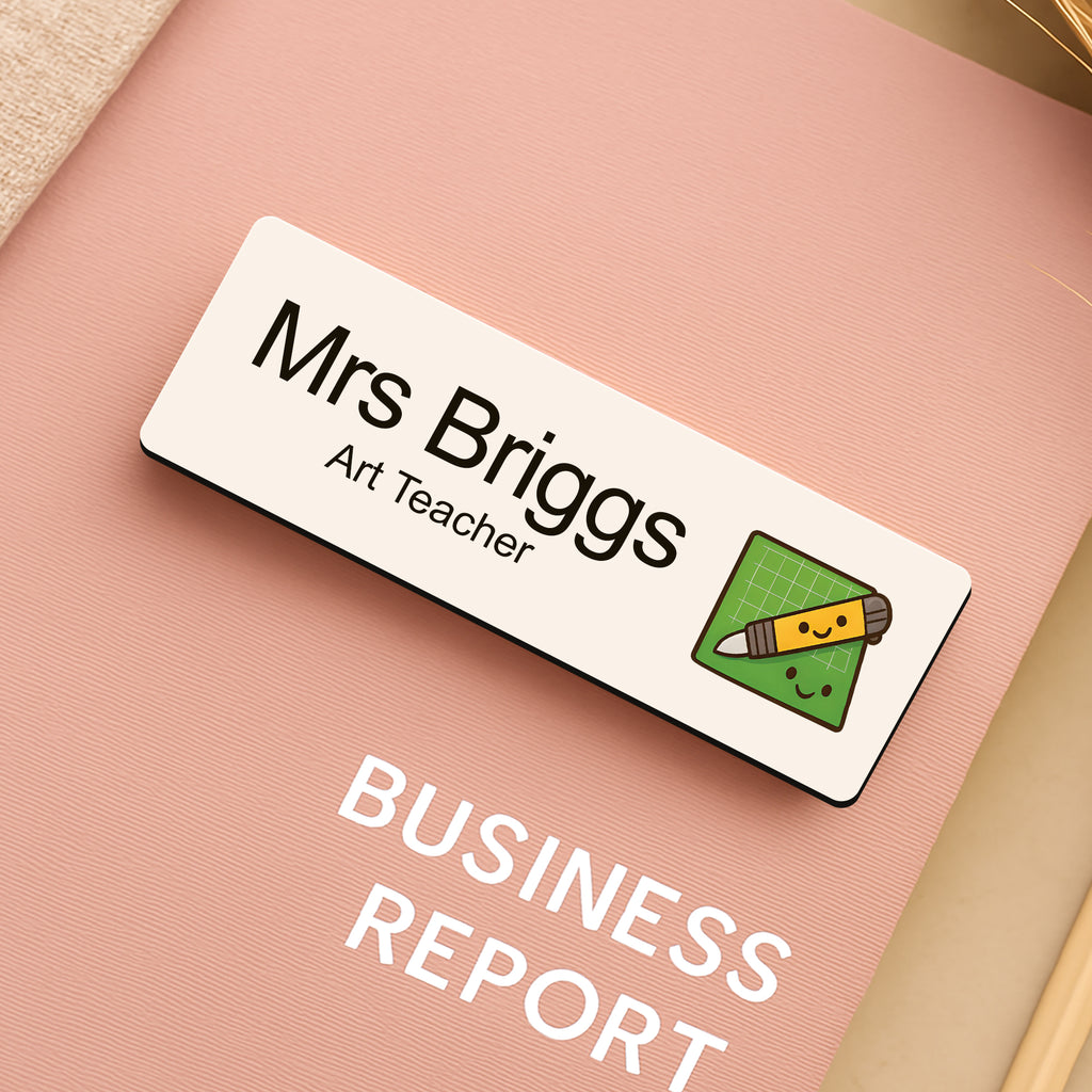 Personalised Art Themed Name Badge 2.5 x 7.5cm