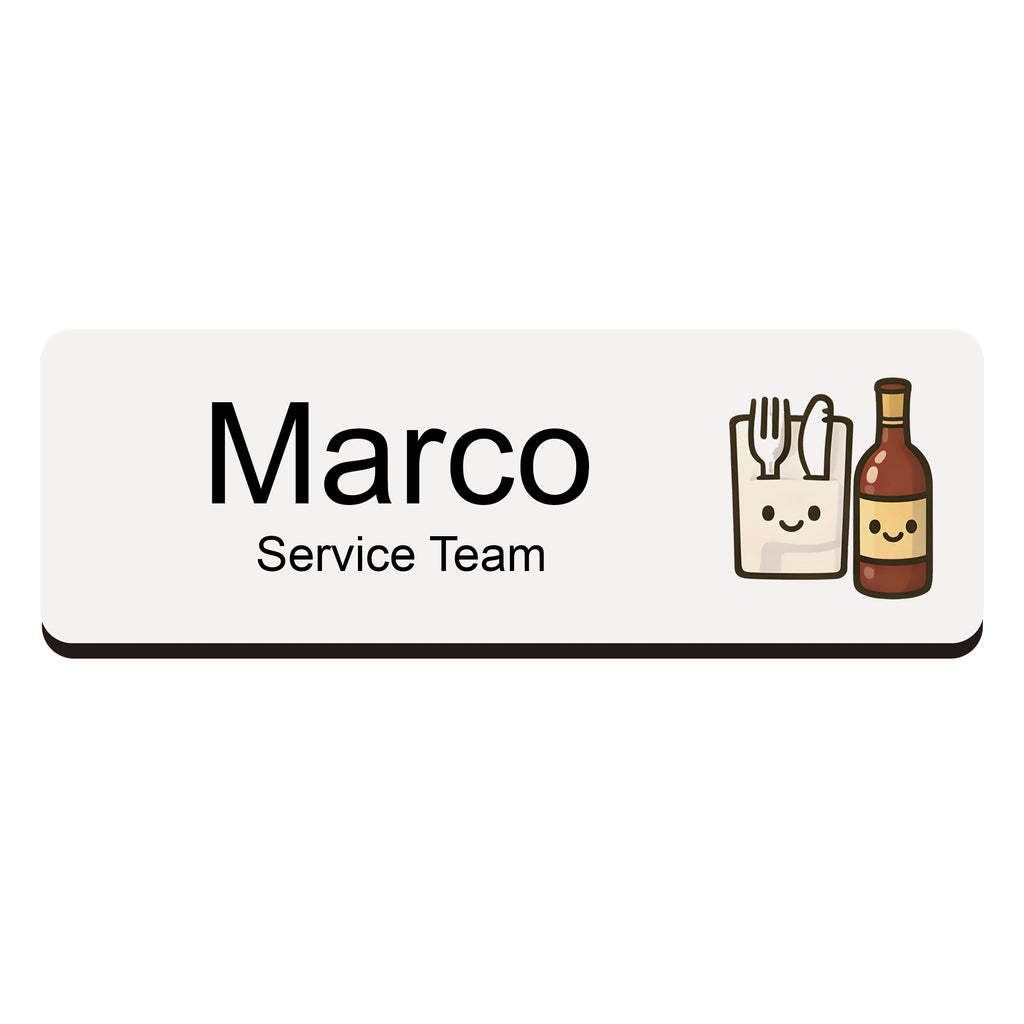 Personalised Restaurant & Bar Staff Name Badge 2.5 x 7.5cm