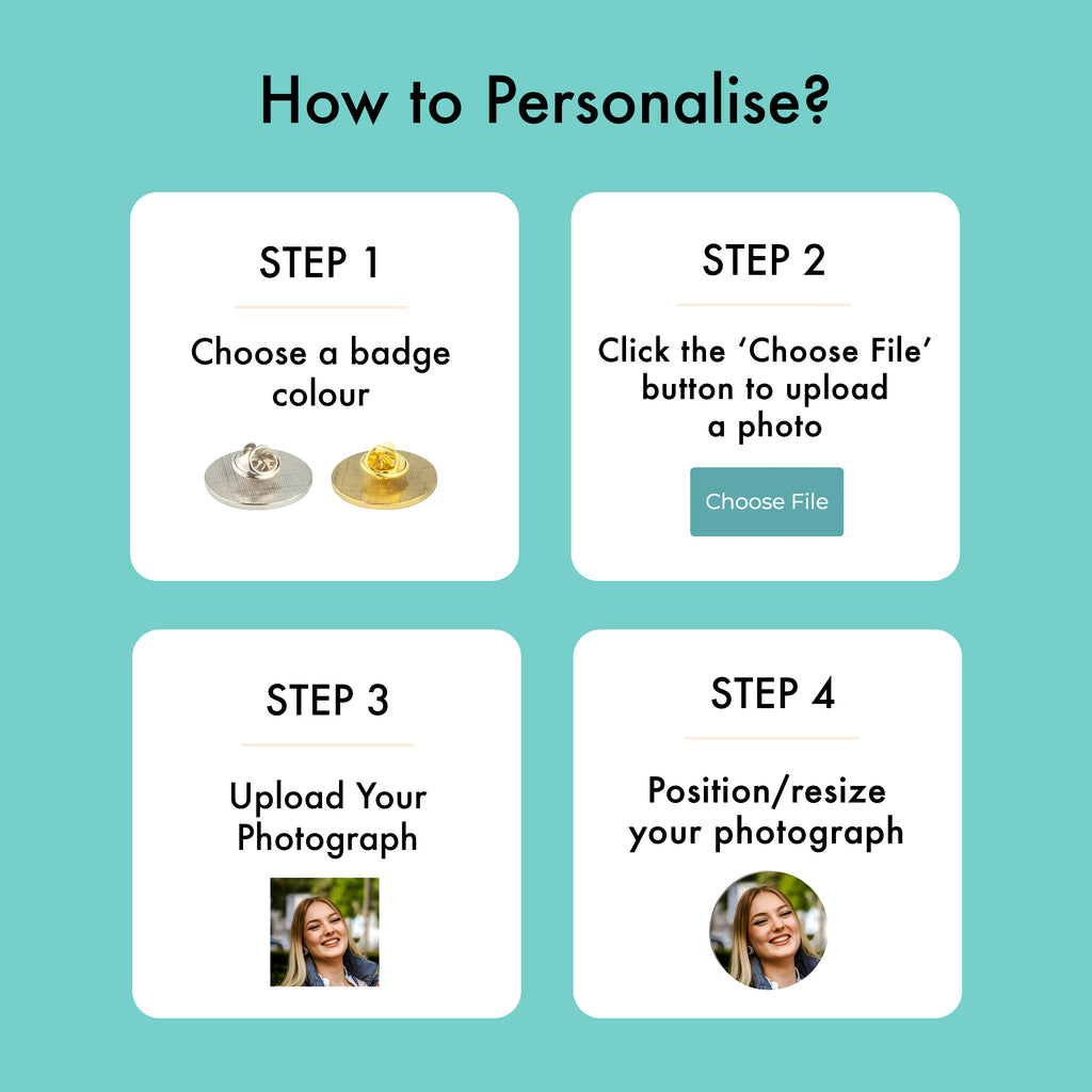 Personalised Photo Lapel Pin Badge
