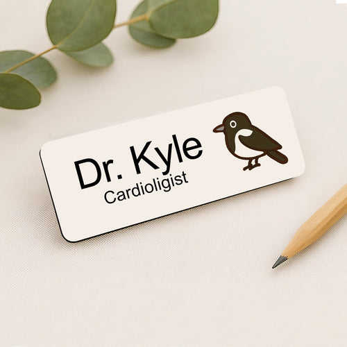 Personalised Cute Bird Icon Name Badge 2.5 x 7.5cm