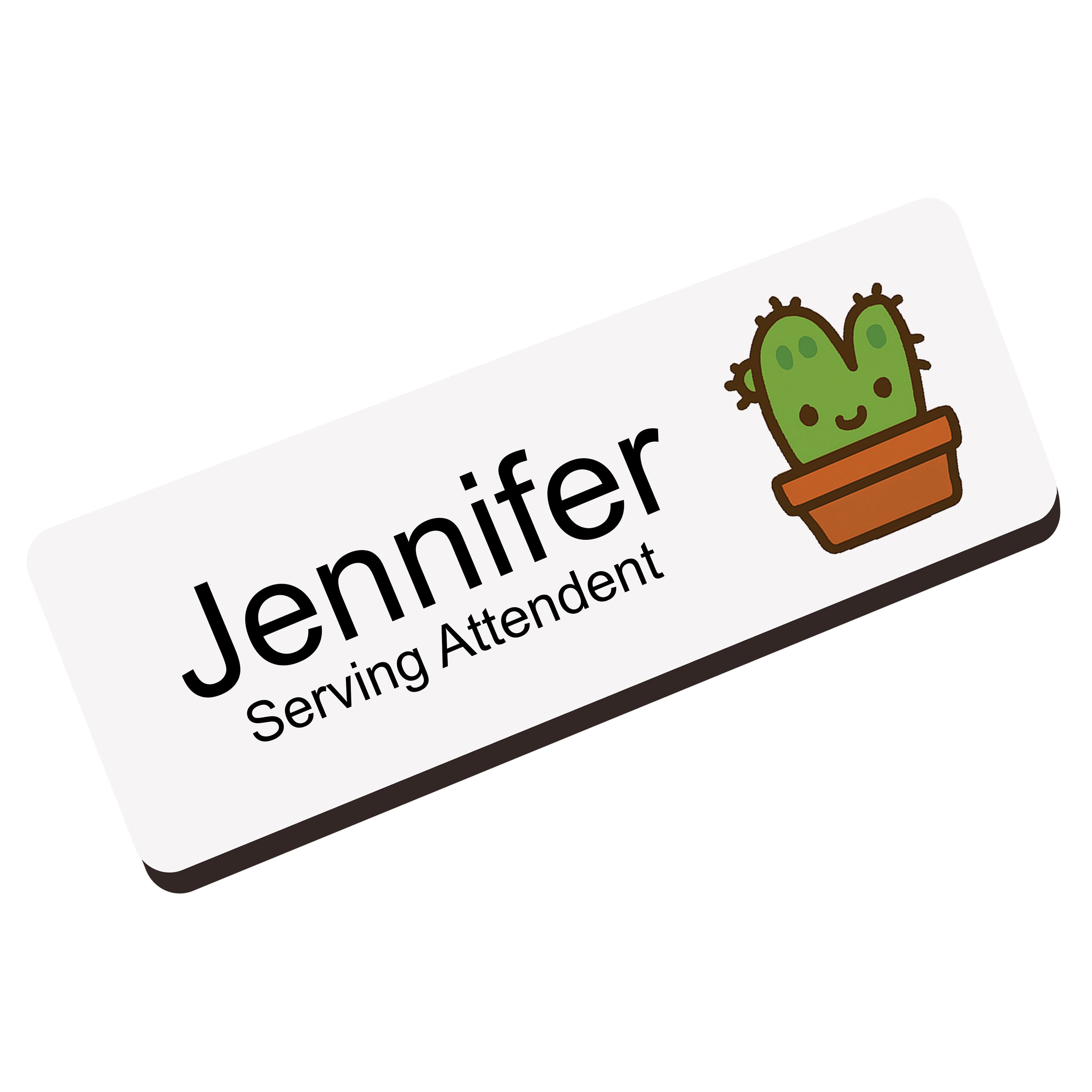 Personalised Plant Icon Name Badge 2.5 x 7.5cm