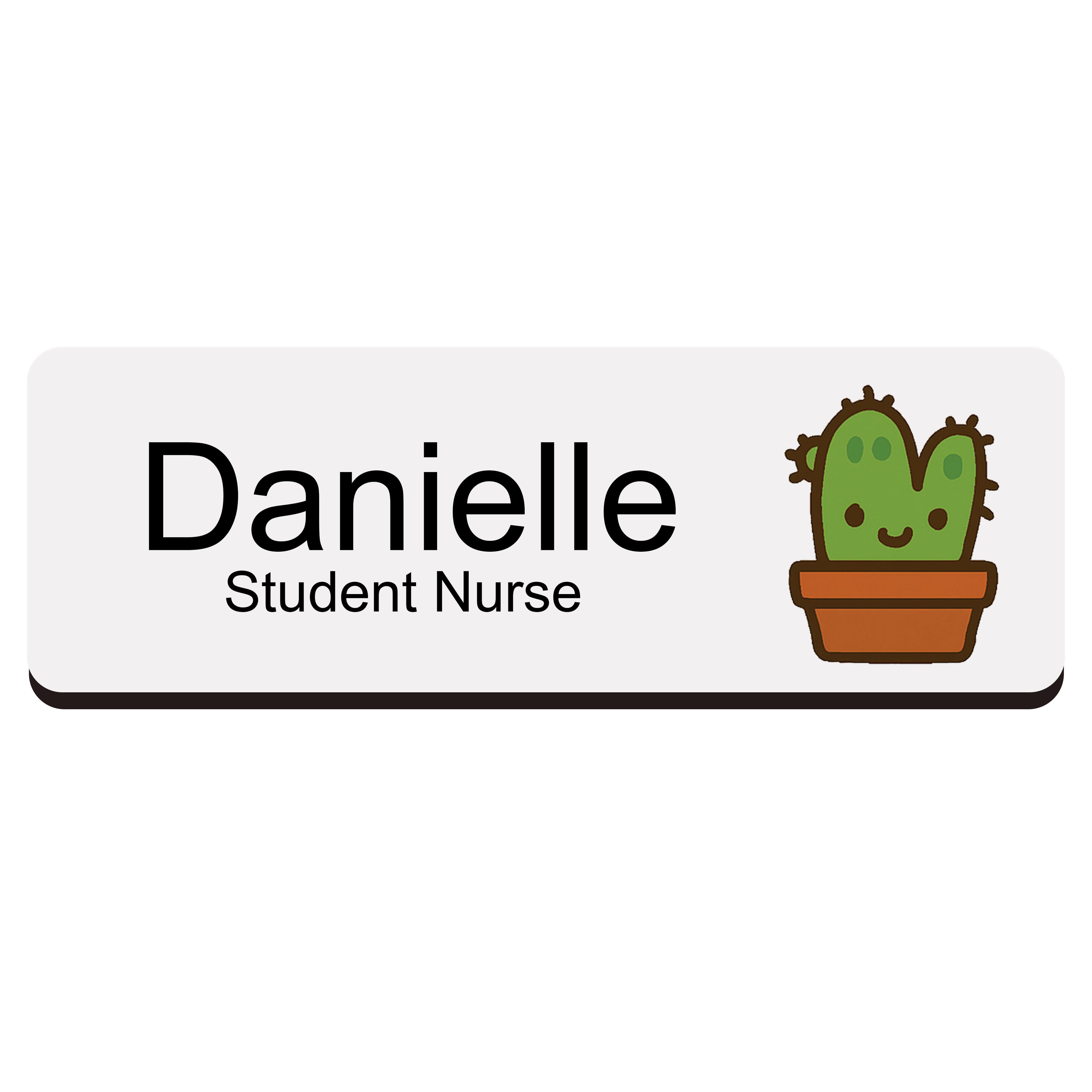 Personalised Plant Icon Name Badge 2.5 x 7.5cm