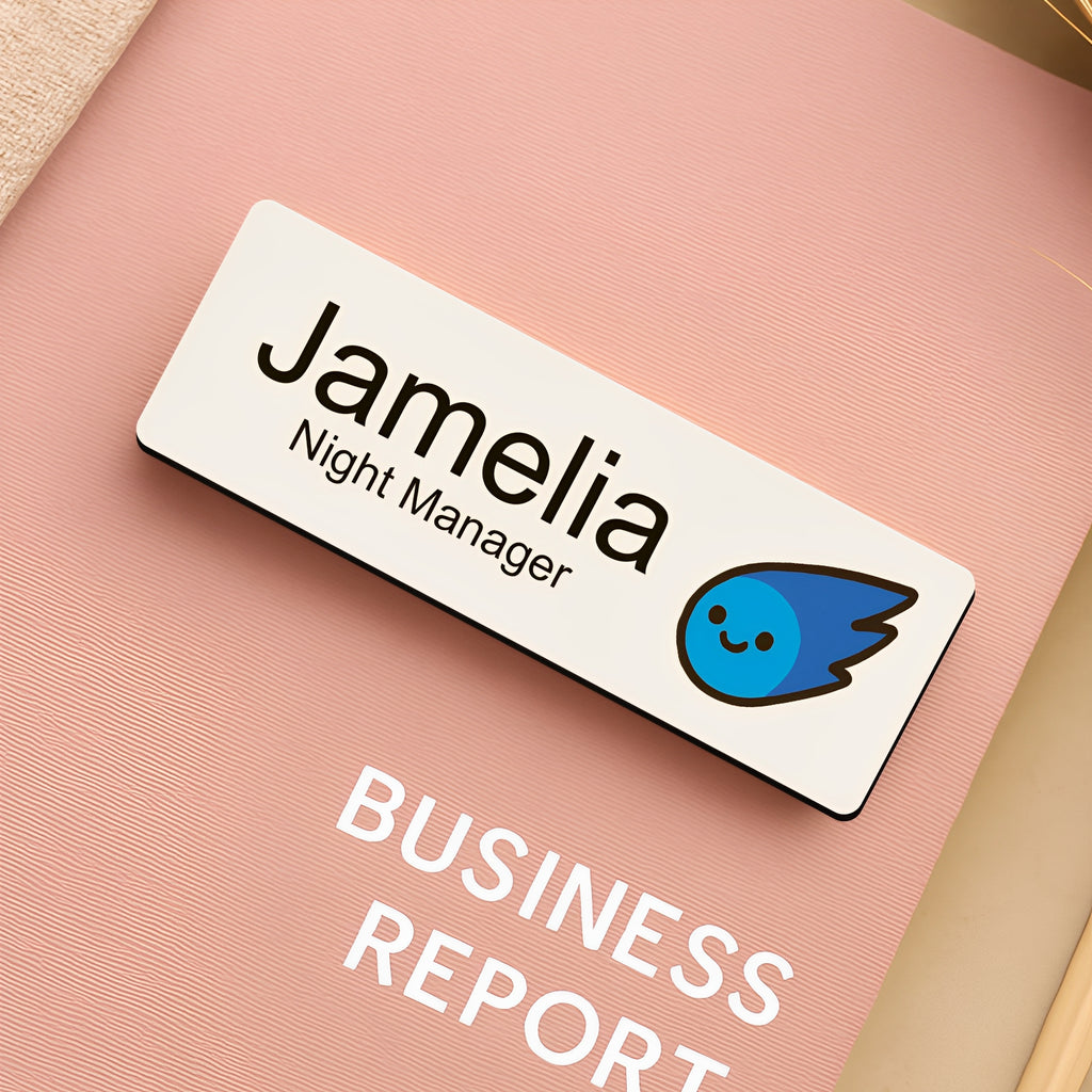 Personalised Cartoon Space Name Badge 2.5 x 7.5cm
