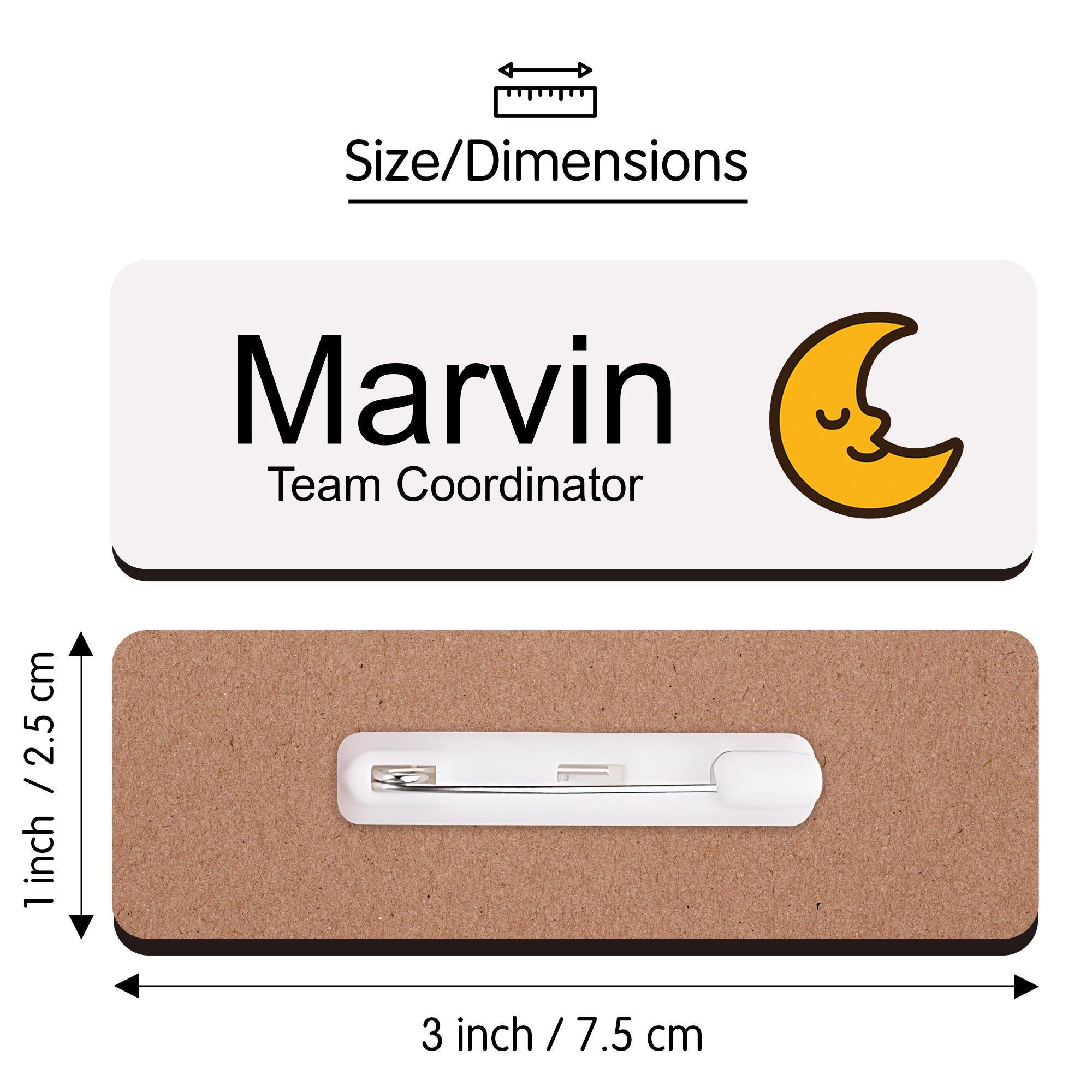 Personalised Cartoon Space Name Badge 2.5 x 7.5cm