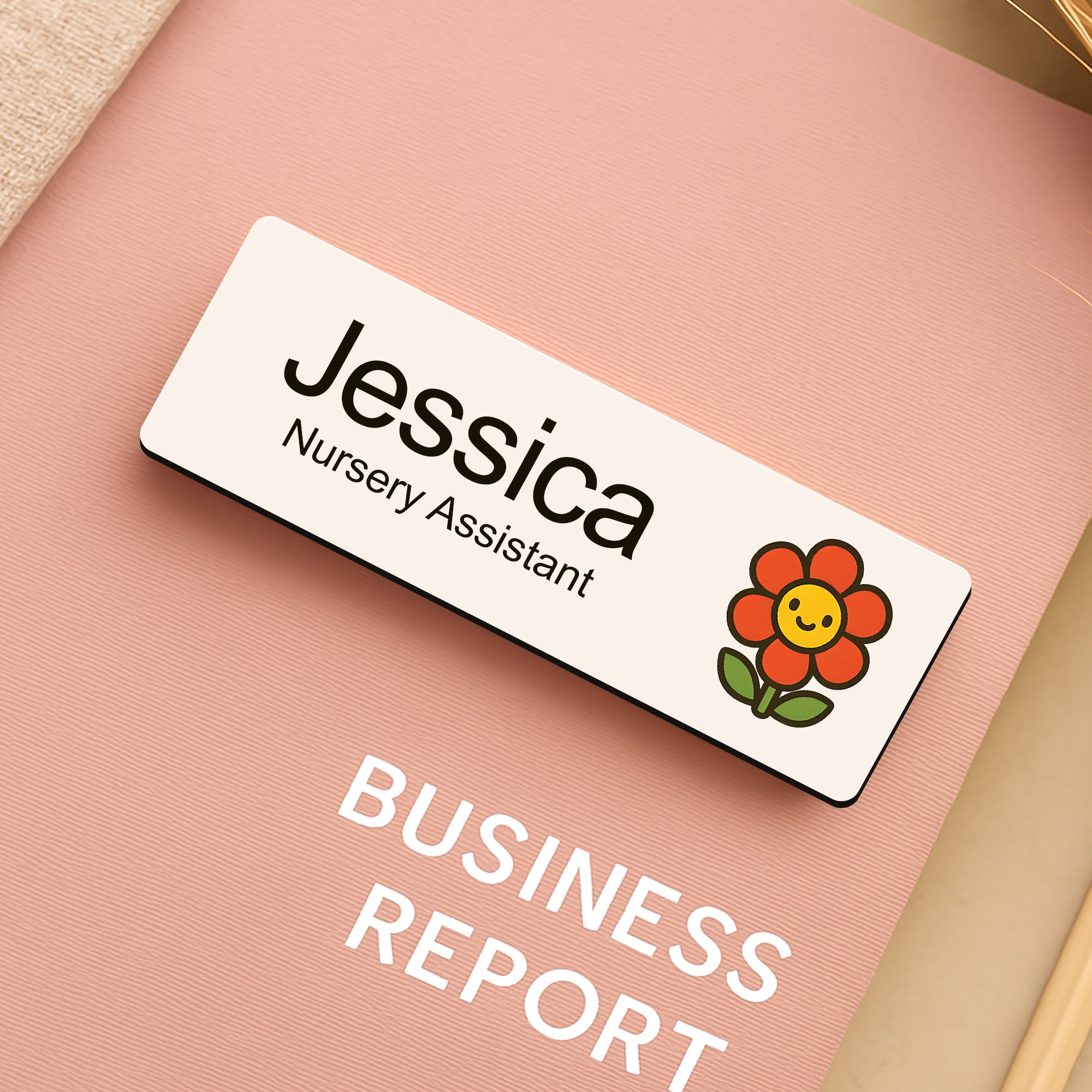 Personalised Nursery Staff Name Badge 2.5 x 7.5cm