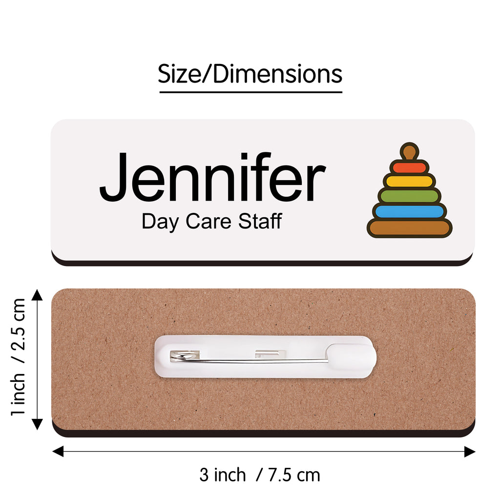 Personalised Nursery Staff Name Badge 2.5 x 7.5cm