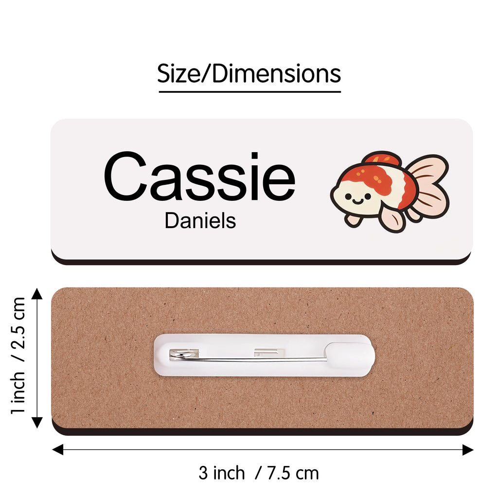 Personalised Fish Icon Name Badge 2.5 x 7.5cm