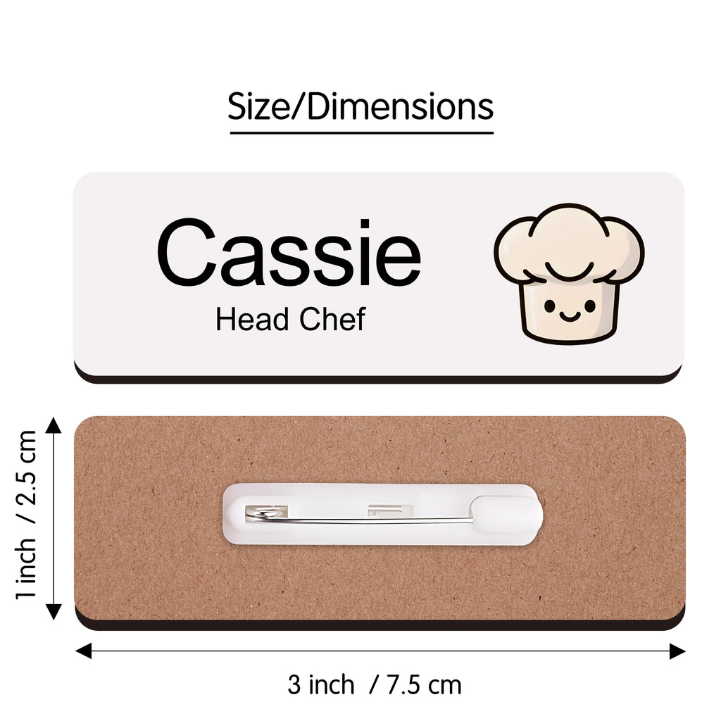 Personalised Restaurant & Bar Staff Name Badge 2.5 x 7.5cm