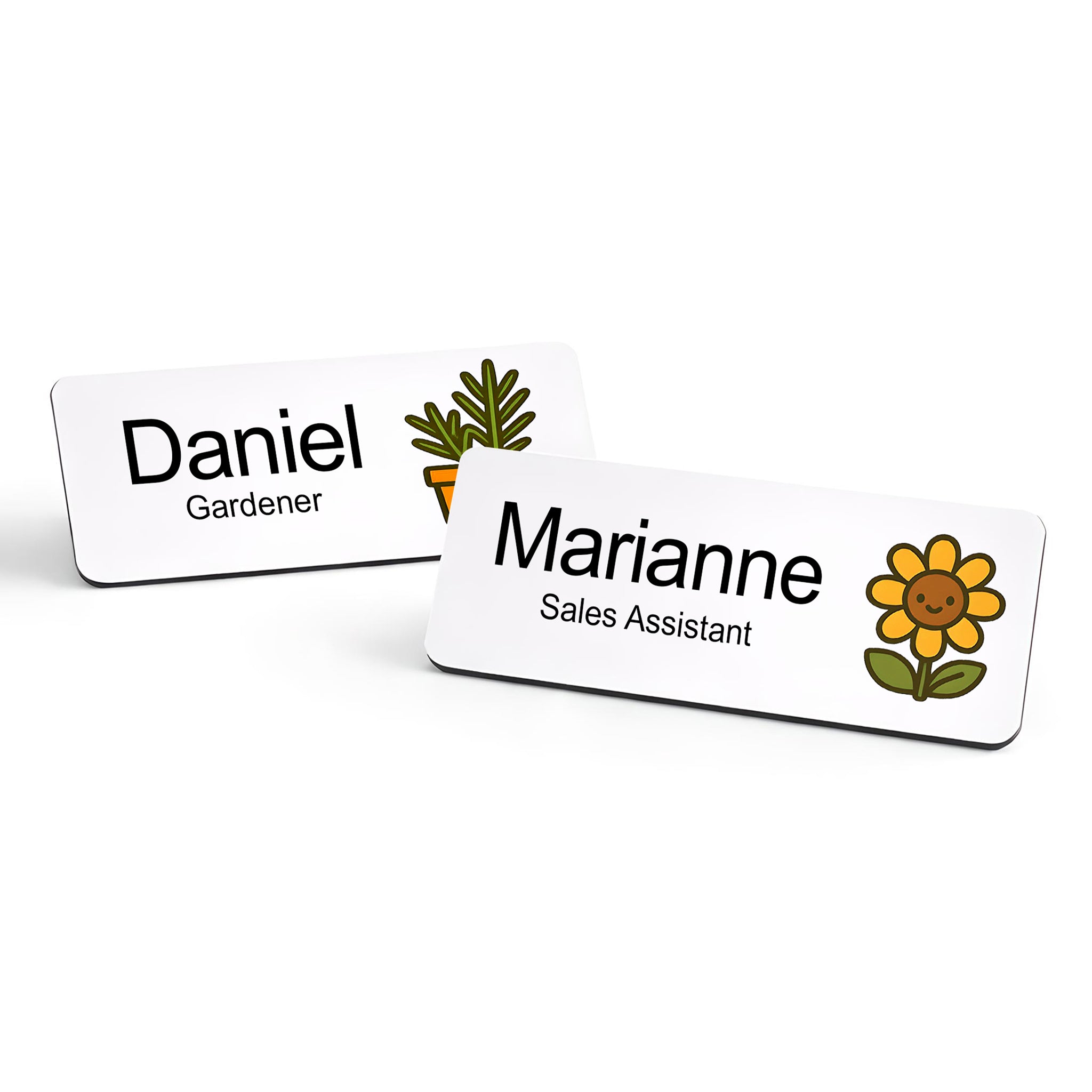 Personalised Garden Themed Name Badge 2.5 x 7.5cm