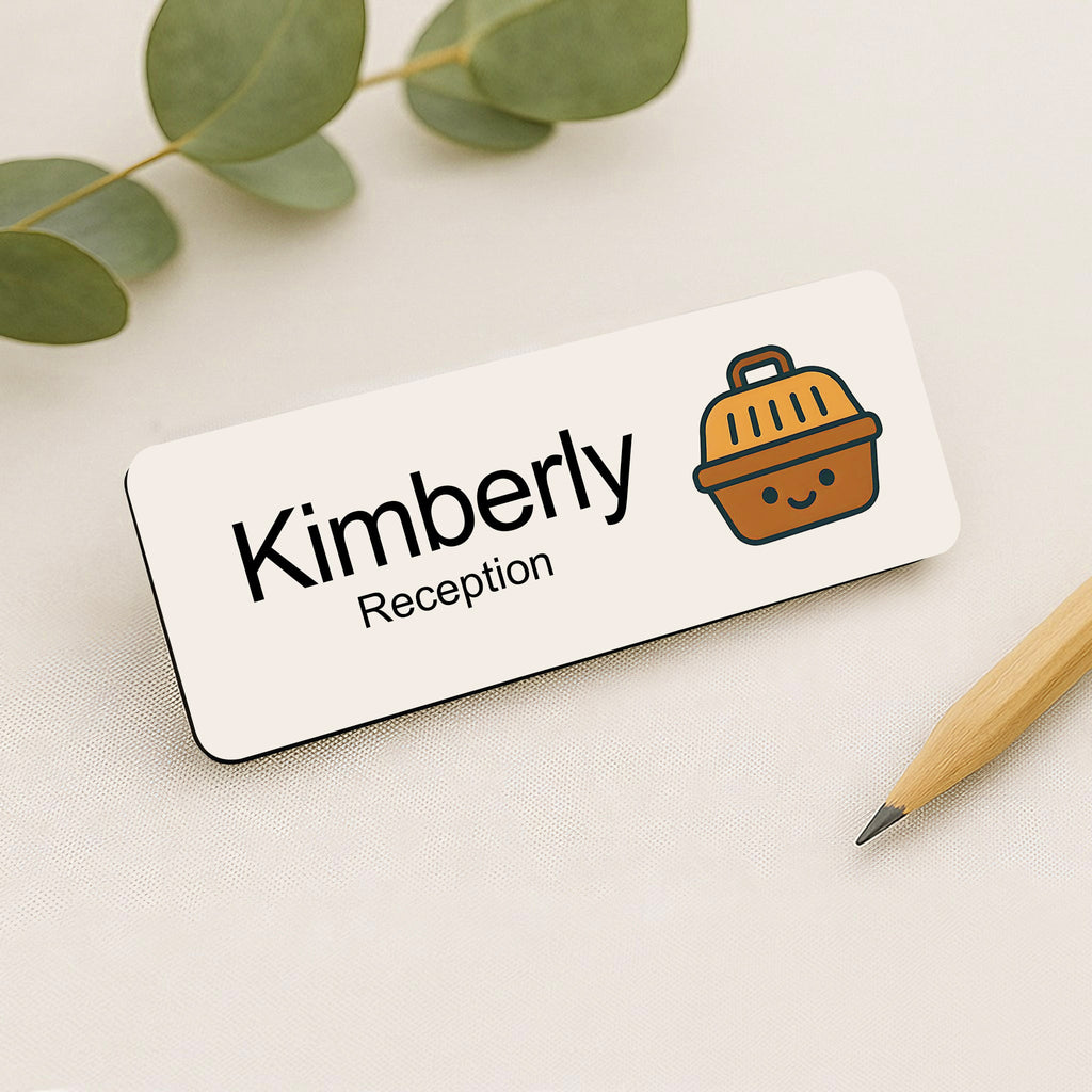 Personalised Vet & Dog Groomer Name Badge 2.5 x 7.5cm