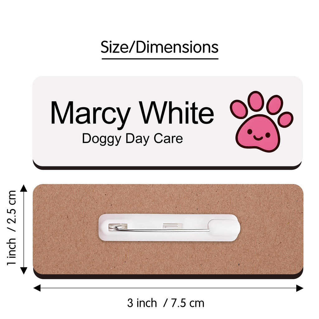Personalised Vet & Dog Groomer Name Badge 2.5 x 7.5cm
