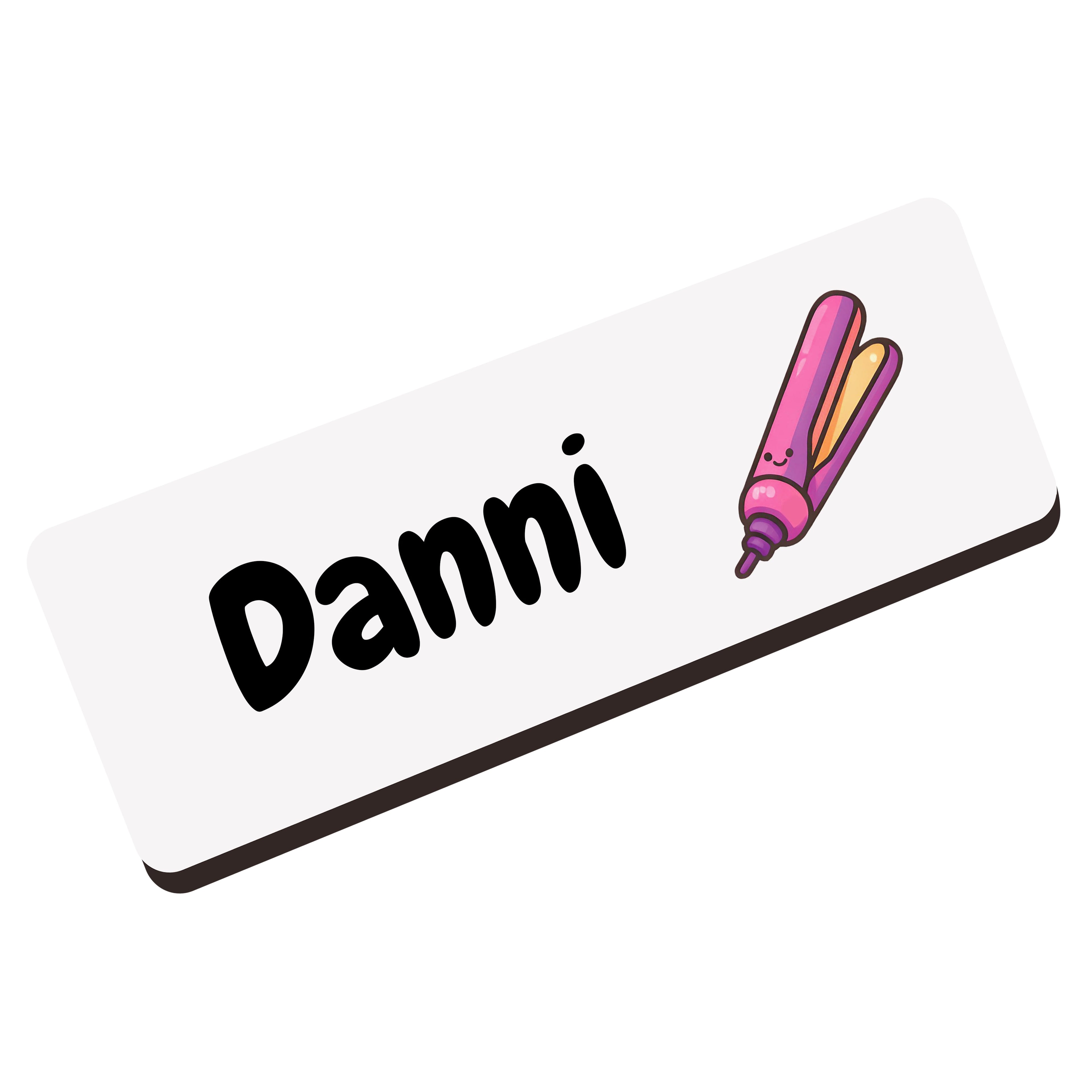 Personalised Barber & Hairdresser Name Badge 2.5 x 7.5cm