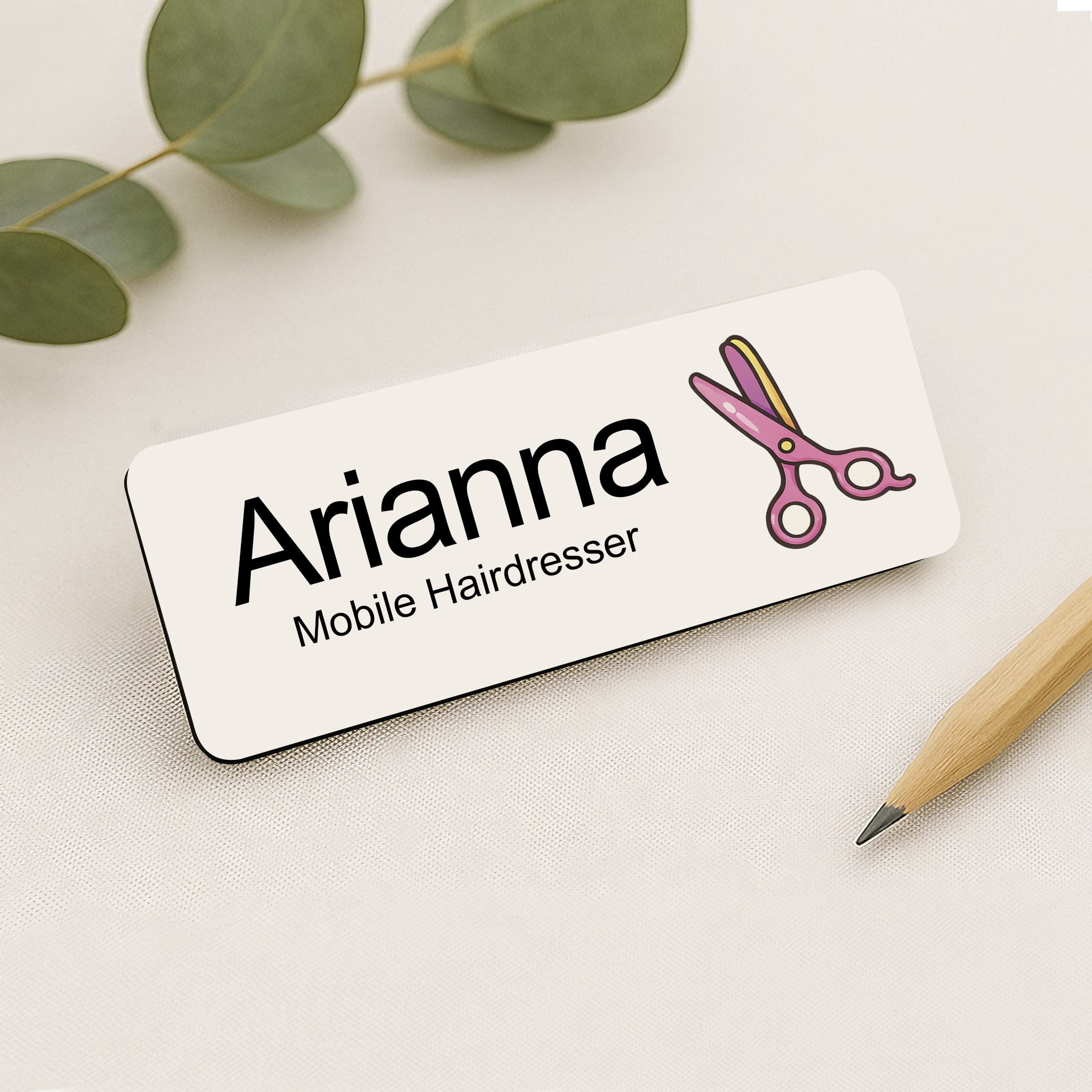 Personalised Barber & Hairdresser Name Badge 2.5 x 7.5cm
