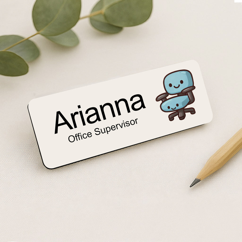 Personalised Office Team Name Badge 2.5 x 7.5cm