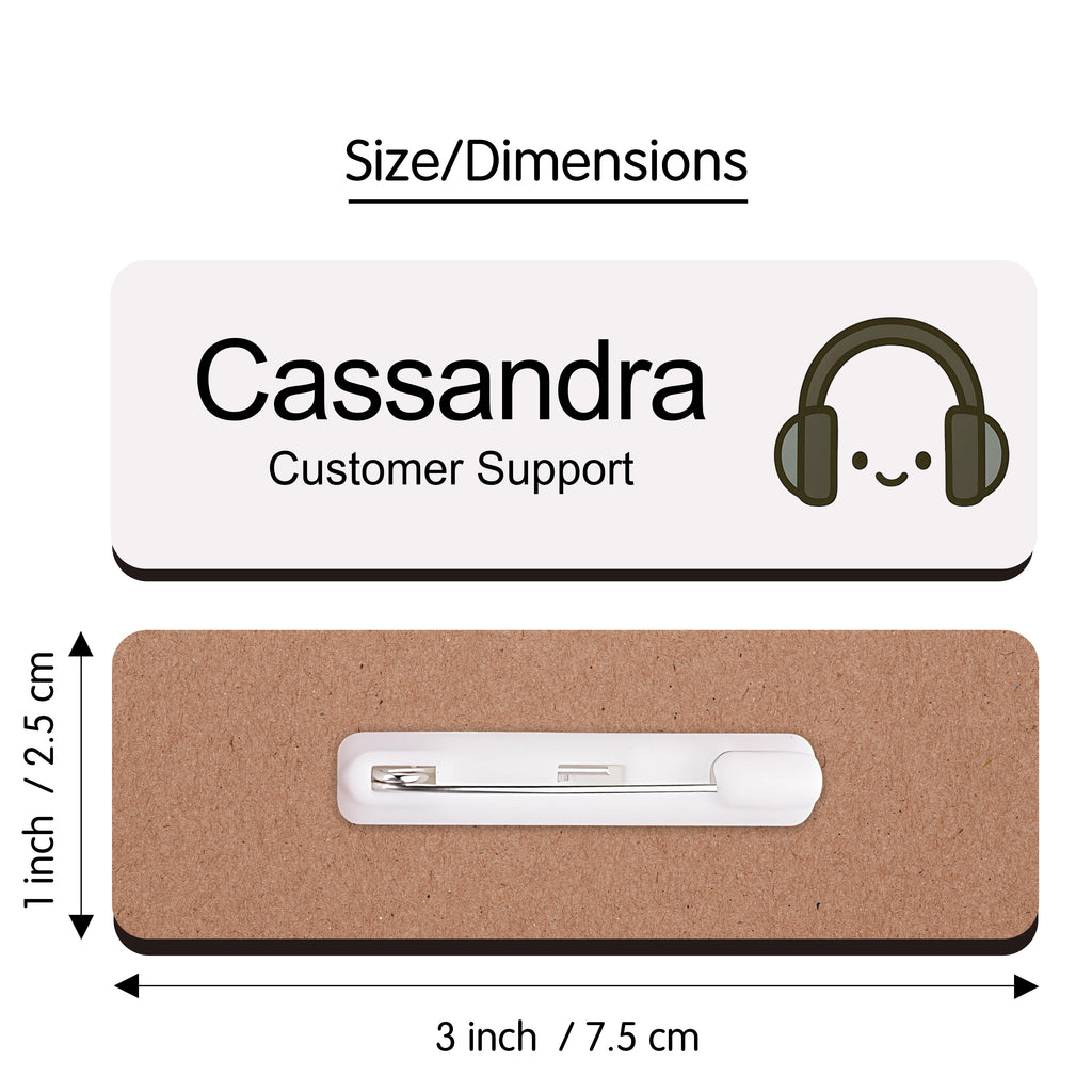 Personalised Office Team Name Badge 2.5 x 7.5cm
