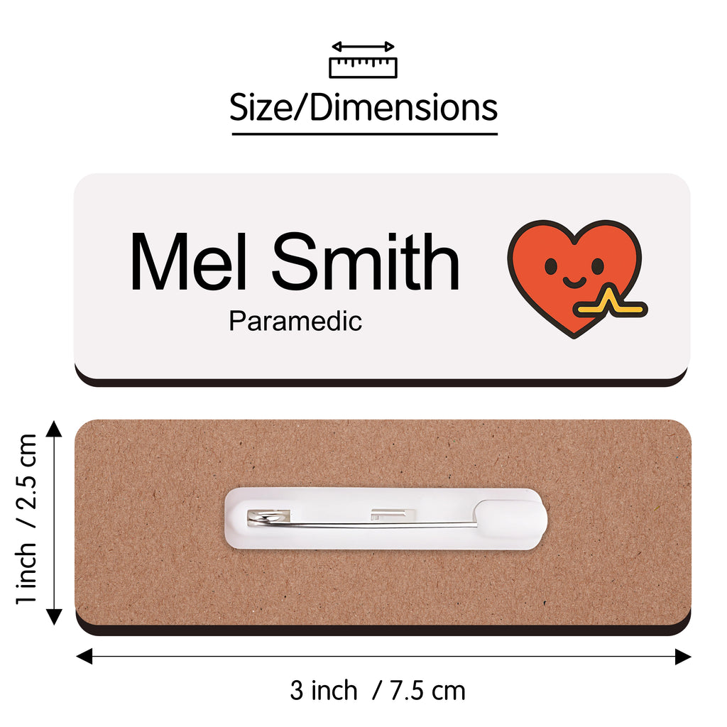 Personalised Paramedic Name Badge 2.5 x 7.5cm