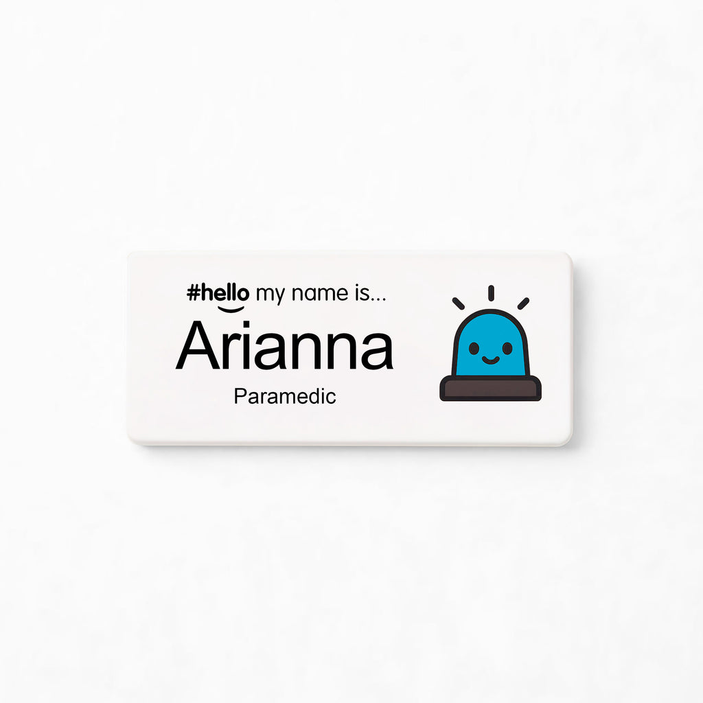 Personalised Paramedic Hello My Name Is Badge