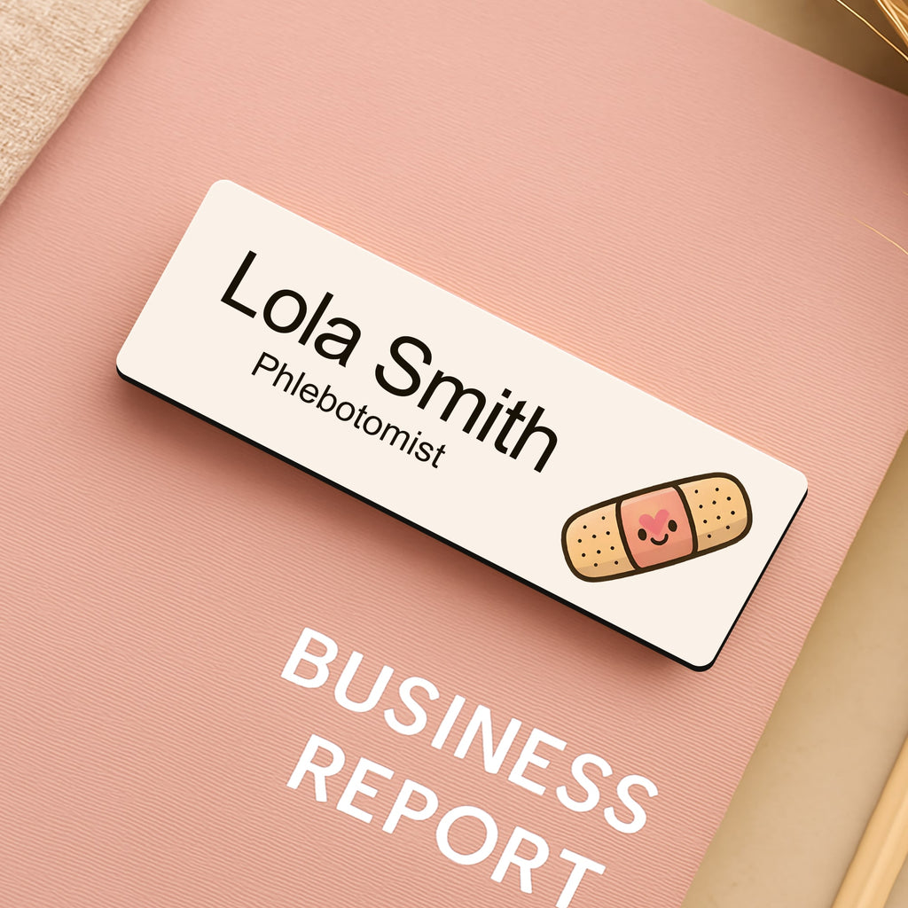 Personalised Phlebotomist Name Badge 2.5 x 7.5cm