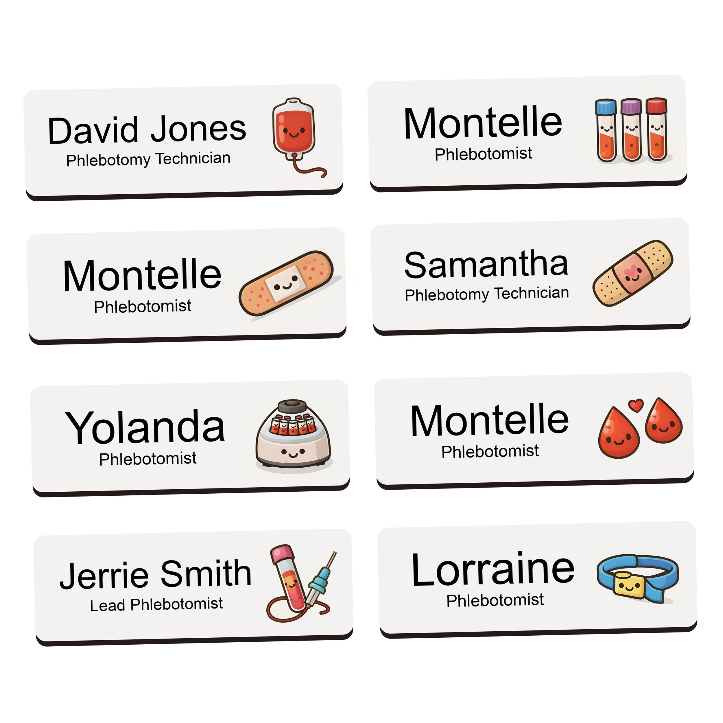 Personalised Phlebotomist Name Badge 2.5 x 7.5cm