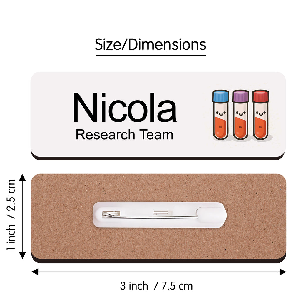 Personalised Phlebotomist Name Badge 2.5 x 7.5cm