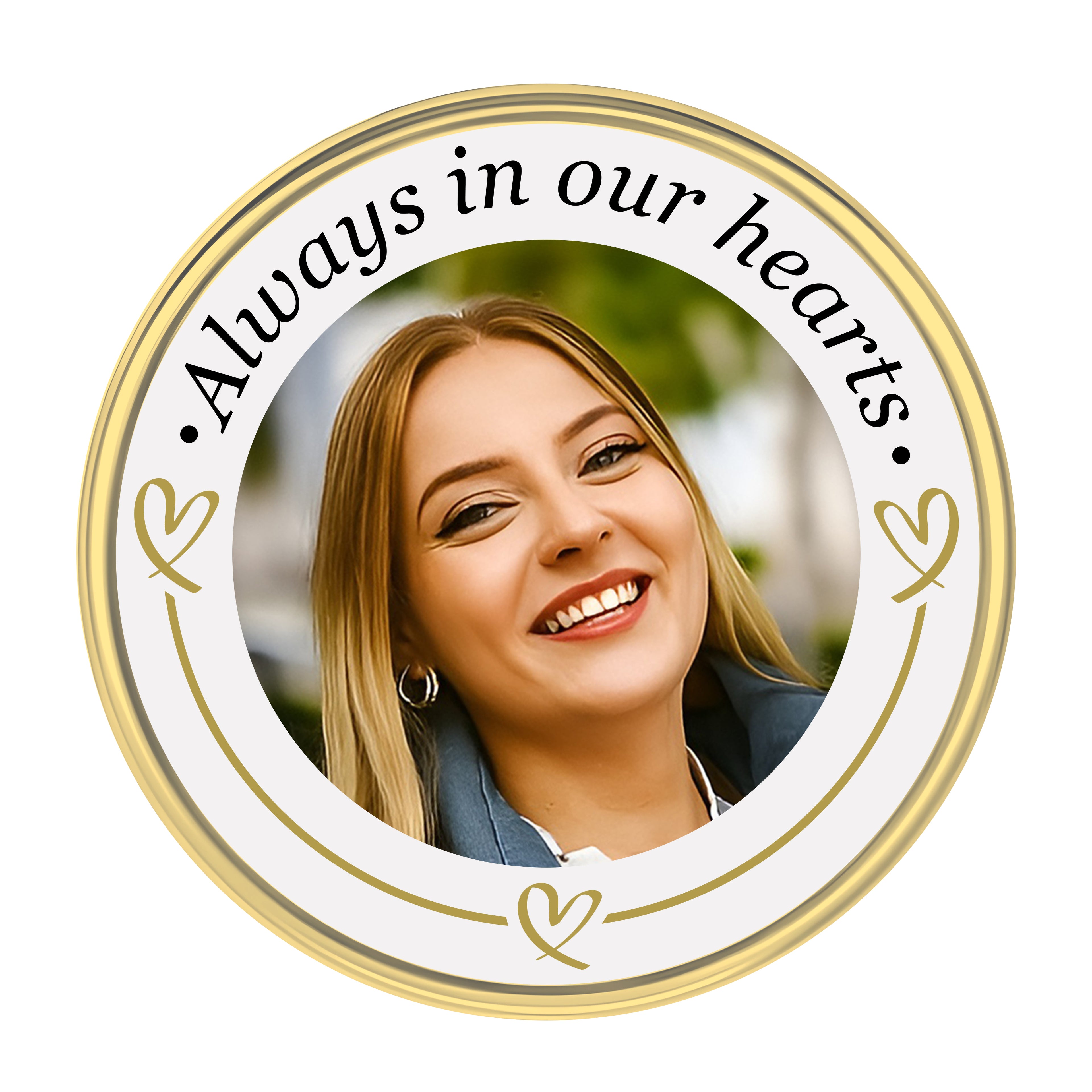 Personalised Photo In Memory Pin Badge