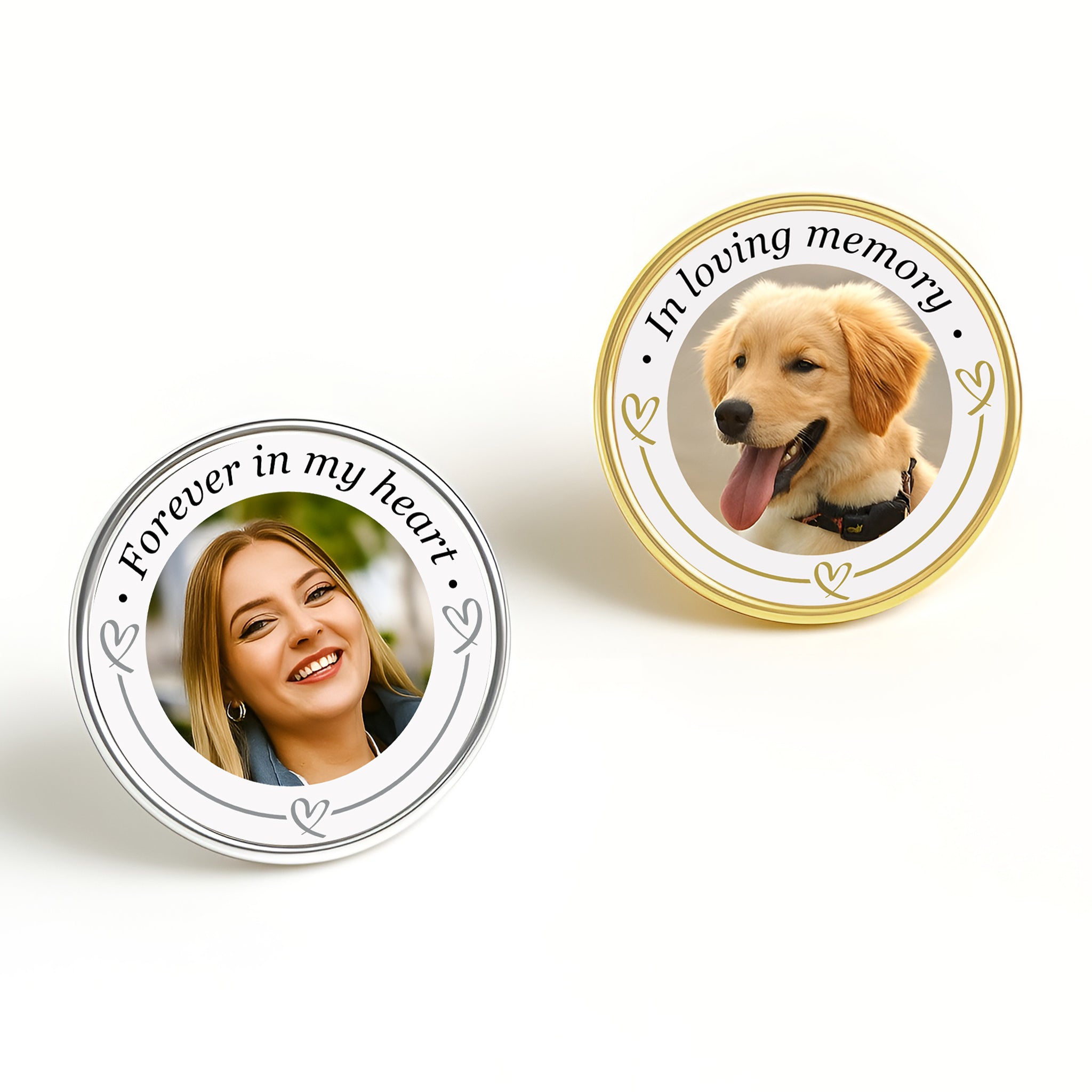 Personalised Photo In Memory Pin Badge