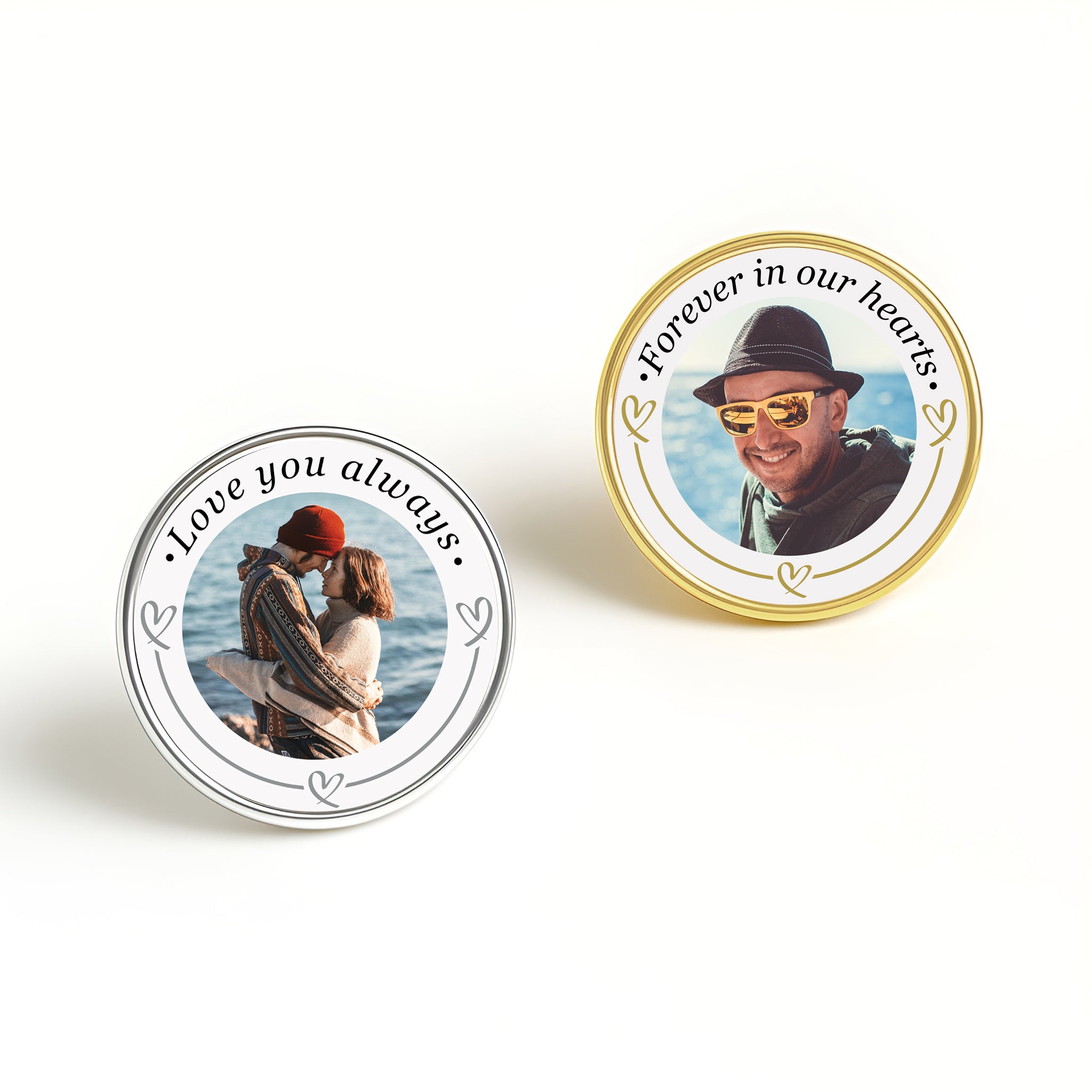 Personalised Photo In Memory Pin Badge