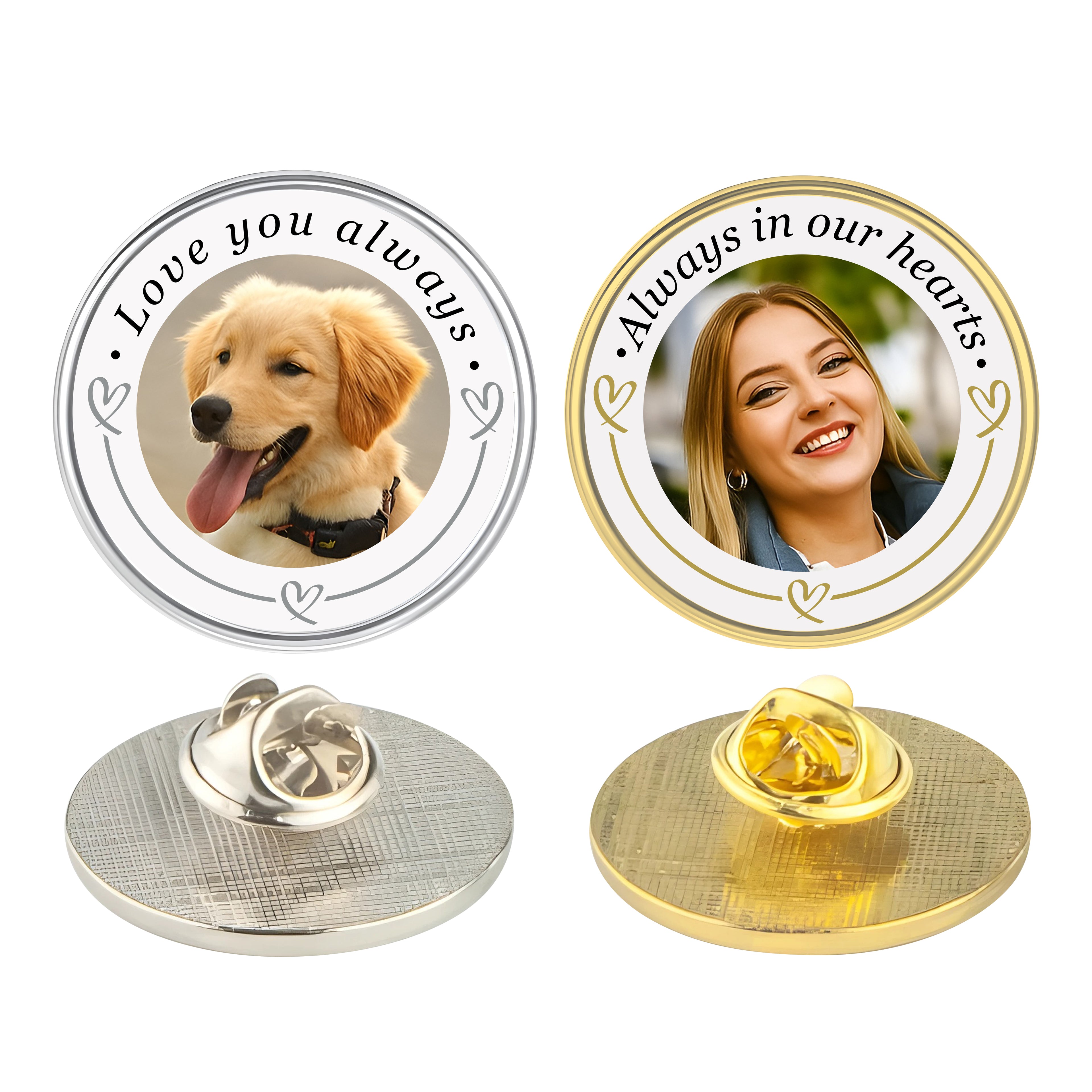 Personalised Photo In Memory Pin Badge