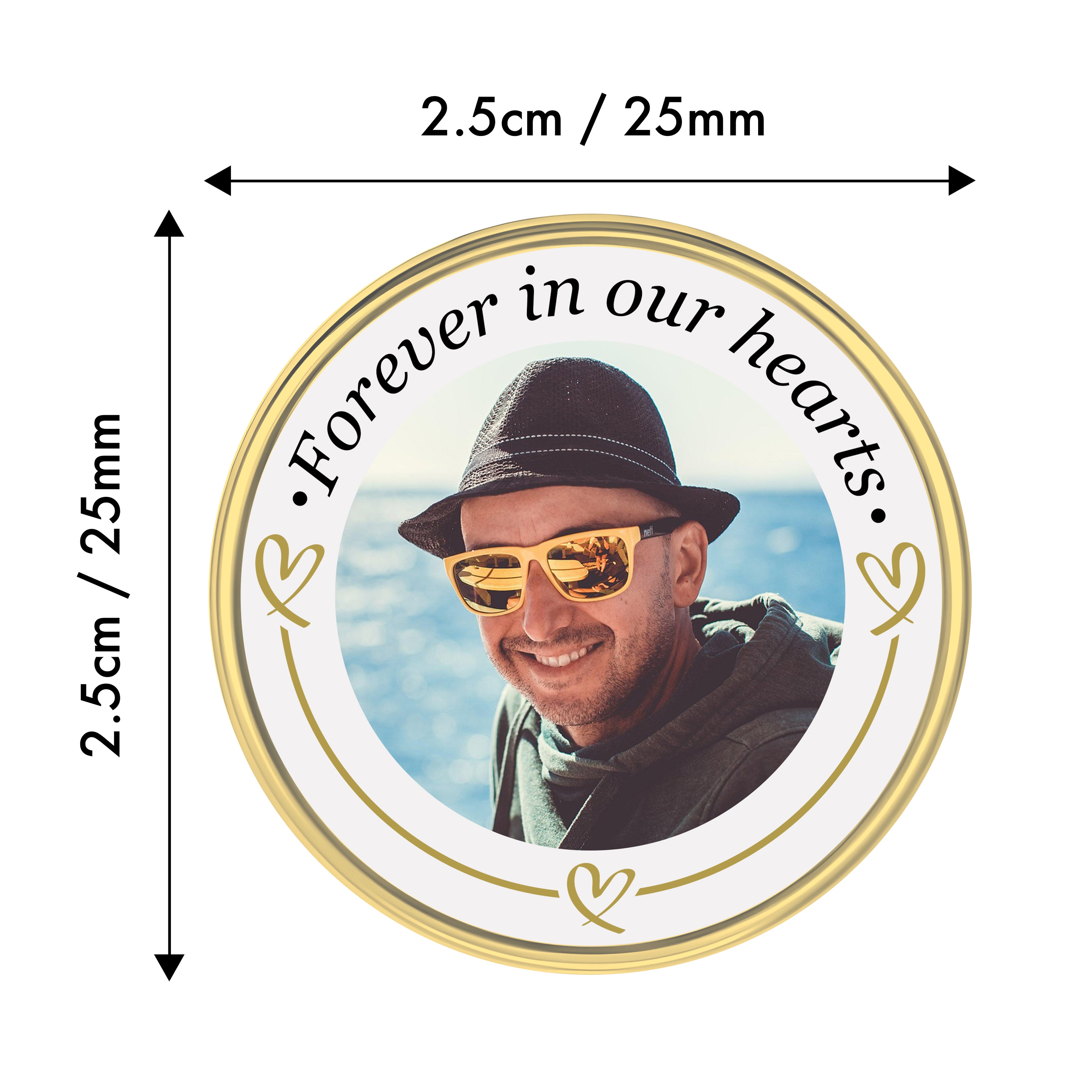 Personalised Photo In Memory Pin Badge